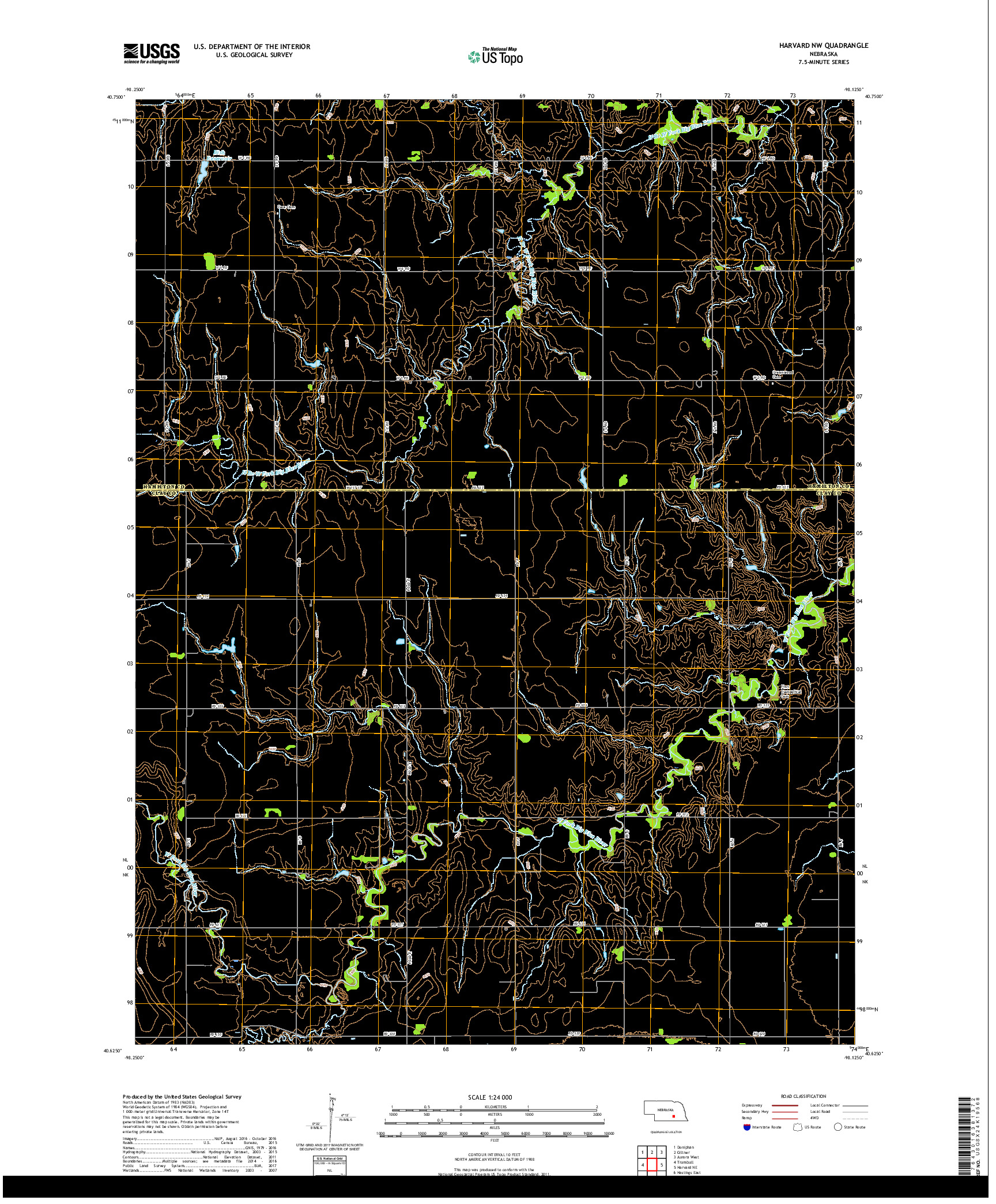 USGS US TOPO 7.5-MINUTE MAP FOR HARVARD NW, NE 2017