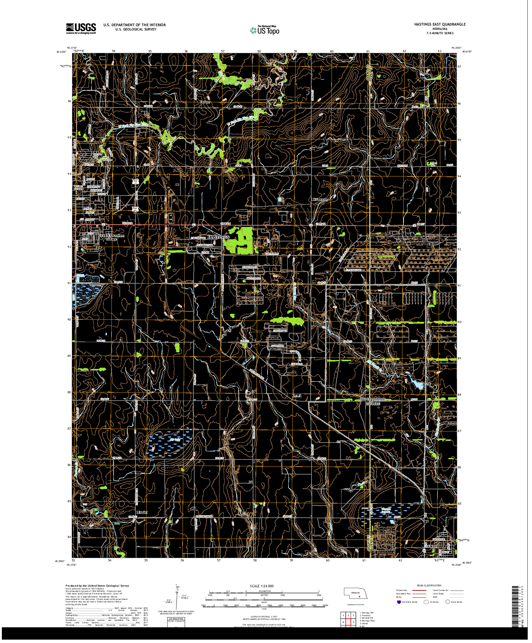 USGS US TOPO 7.5-MINUTE MAP FOR HASTINGS EAST, NE 2017