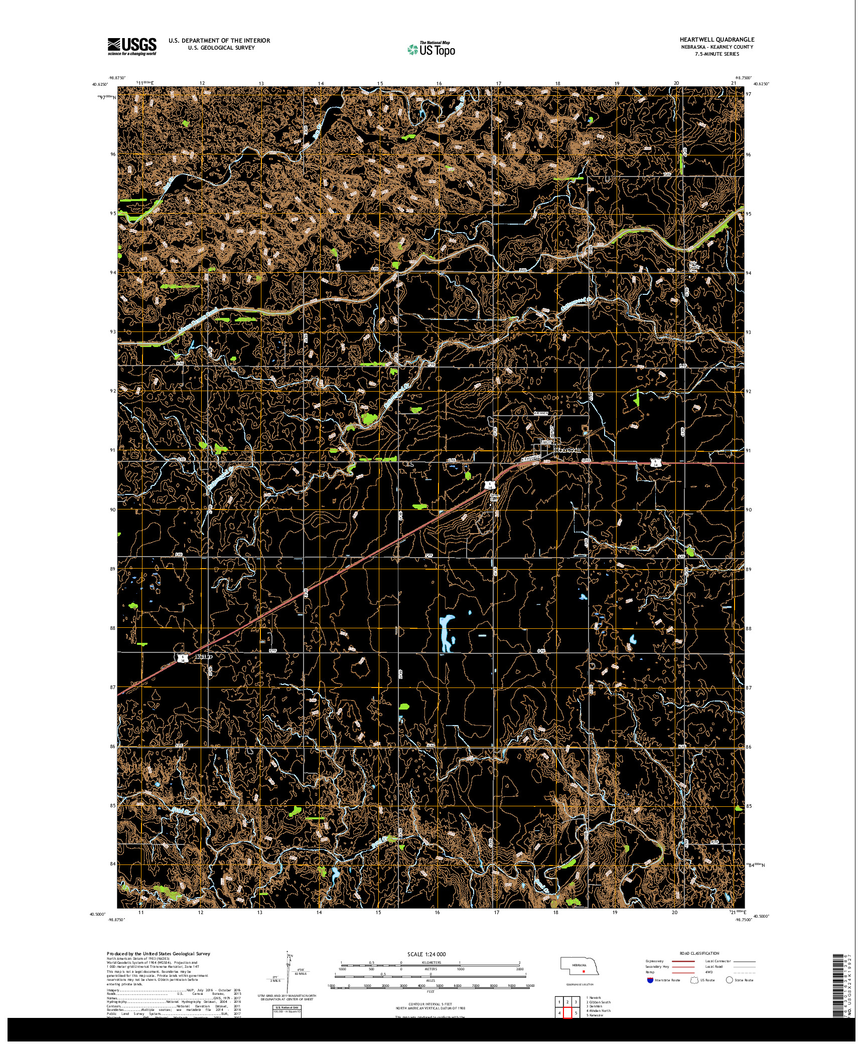 USGS US TOPO 7.5-MINUTE MAP FOR HEARTWELL, NE 2017