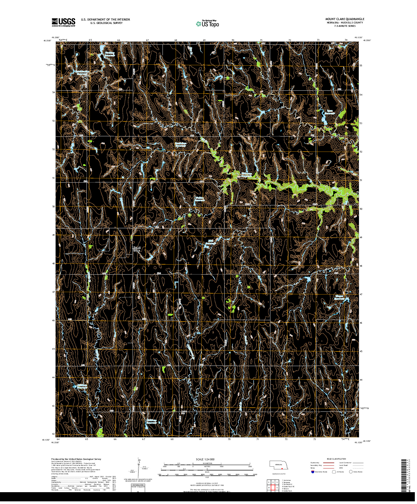 USGS US TOPO 7.5-MINUTE MAP FOR MOUNT CLARE, NE 2017