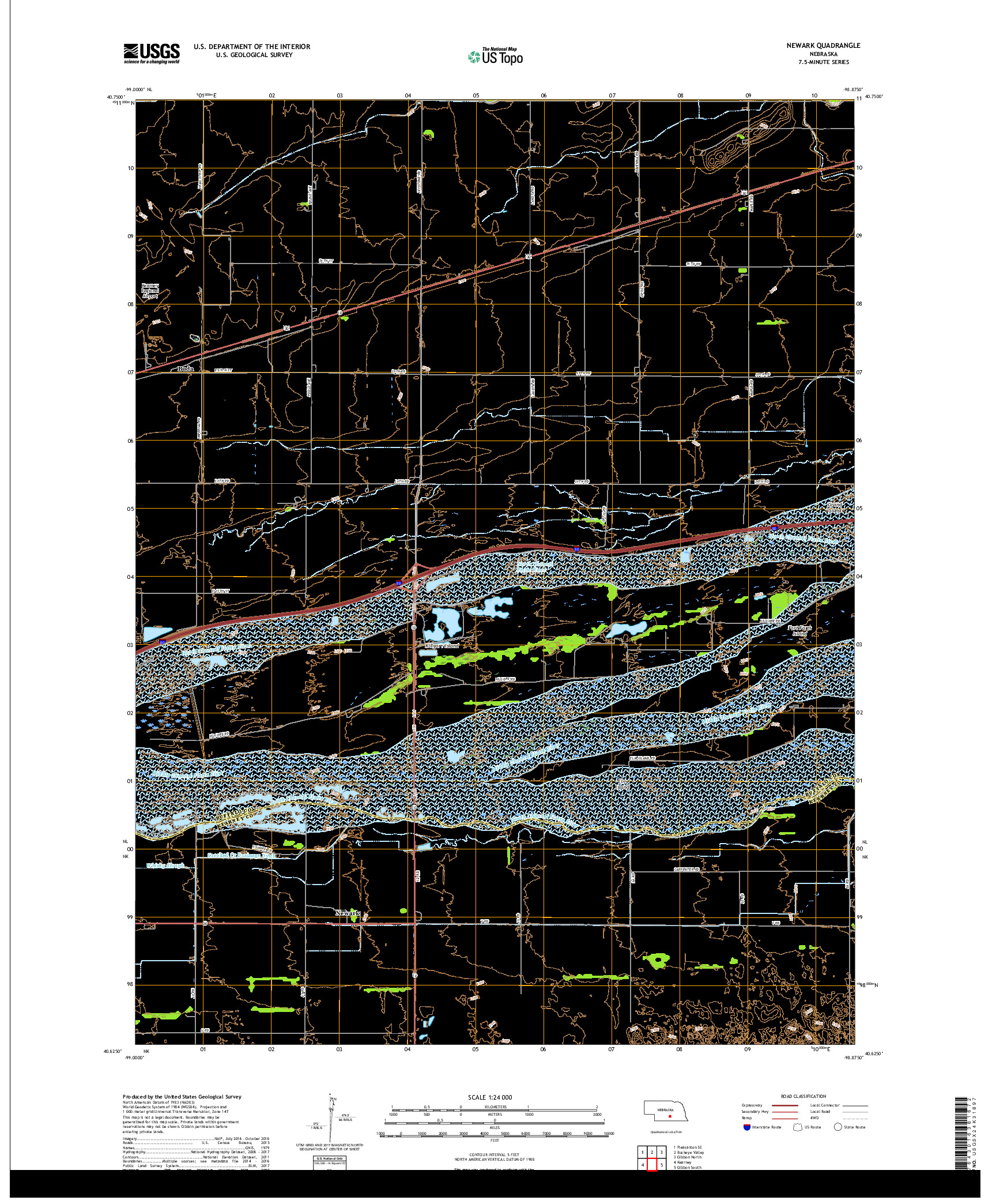 USGS US TOPO 7.5-MINUTE MAP FOR NEWARK, NE 2017