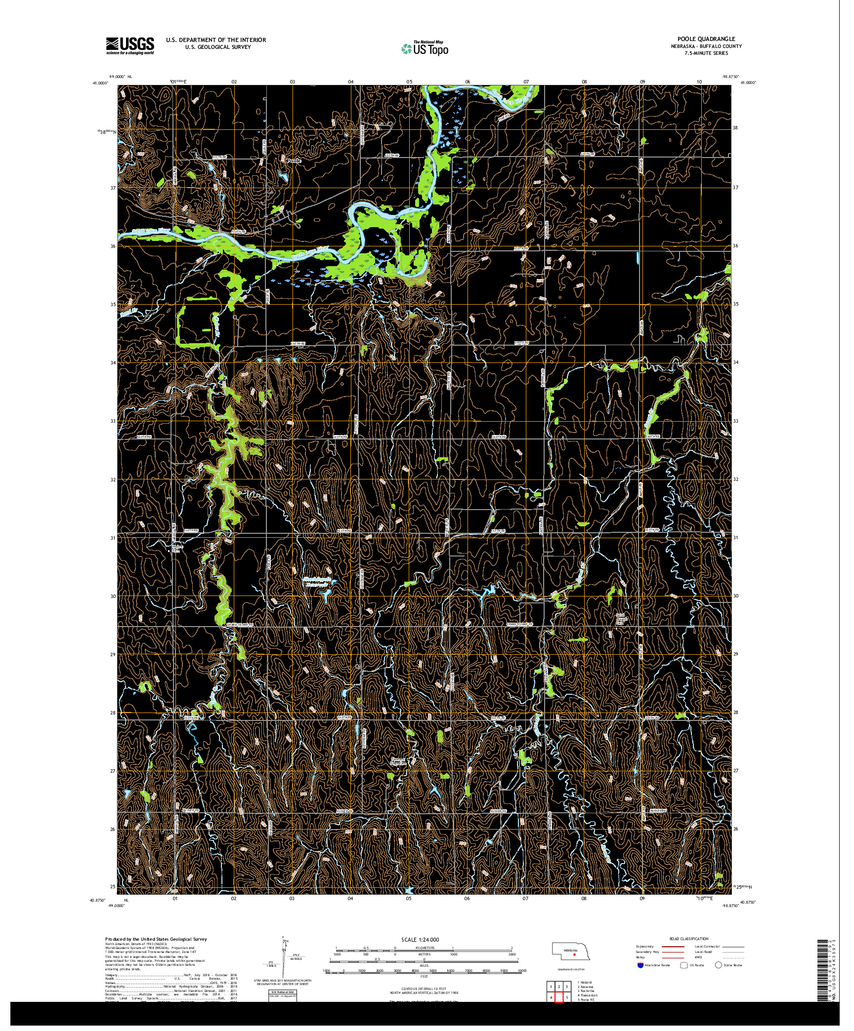 USGS US TOPO 7.5-MINUTE MAP FOR POOLE, NE 2017