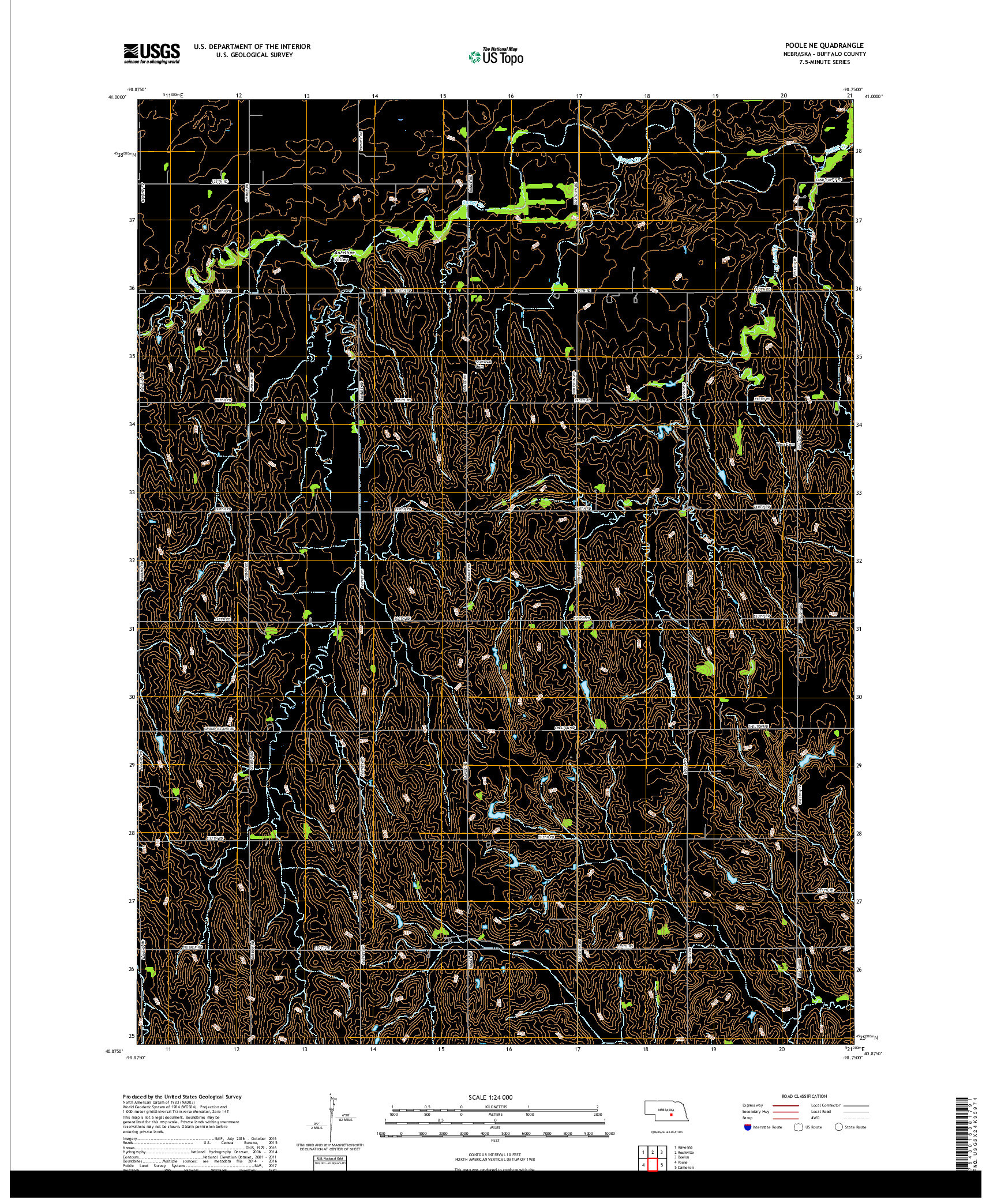 USGS US TOPO 7.5-MINUTE MAP FOR POOLE NE, NE 2017