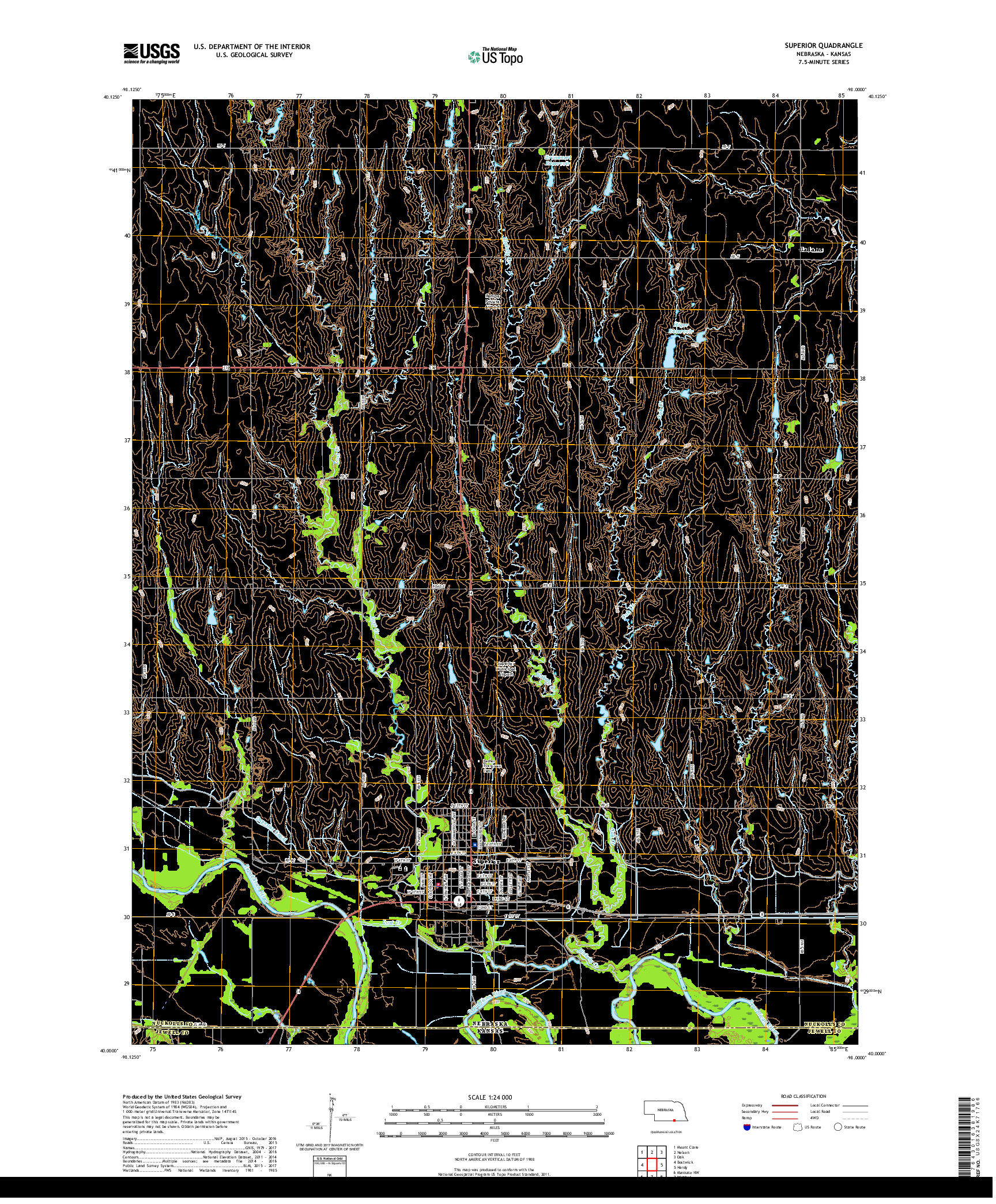 USGS US TOPO 7.5-MINUTE MAP FOR SUPERIOR, NE,KS 2017