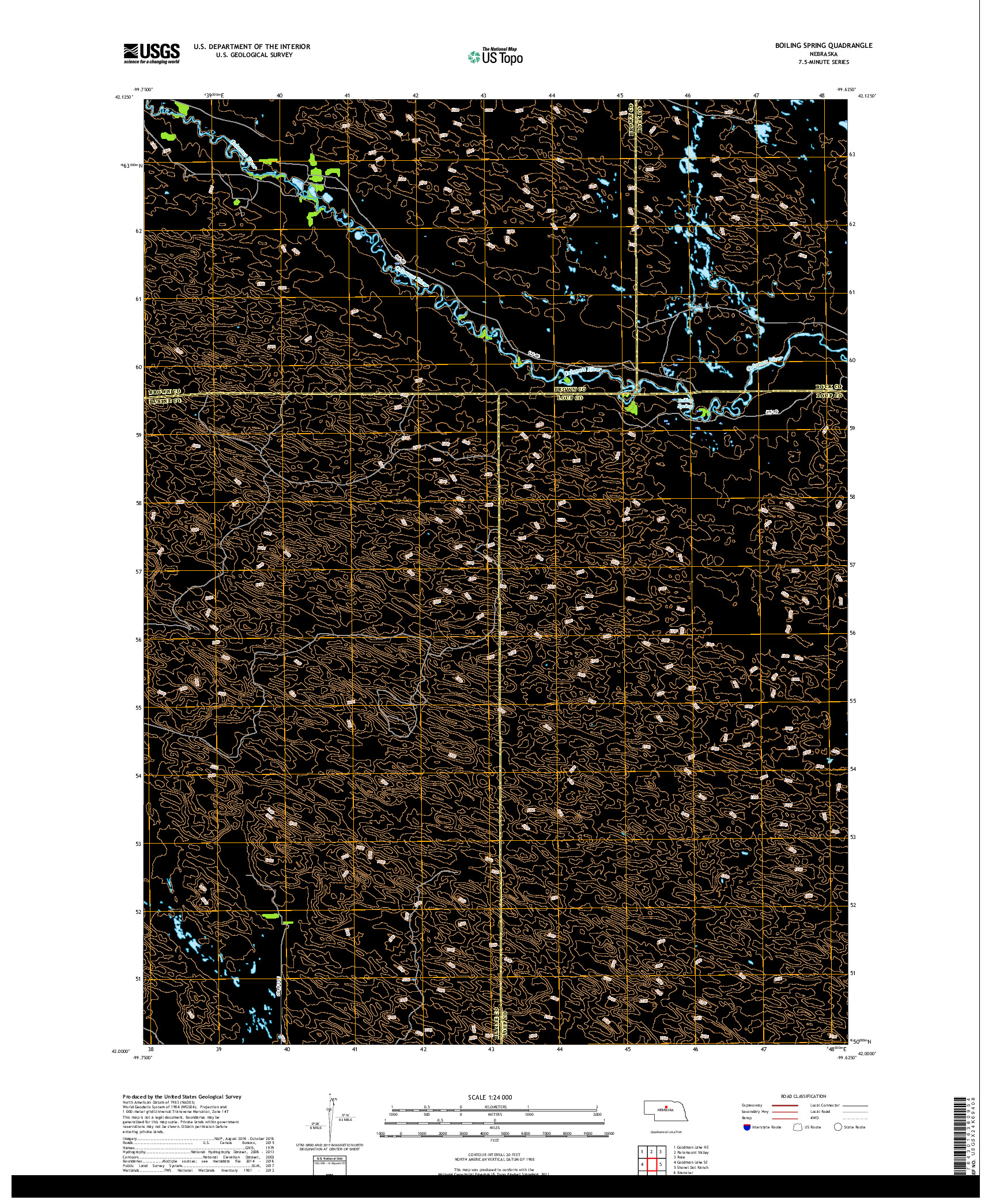 USGS US TOPO 7.5-MINUTE MAP FOR BOILING SPRING, NE 2017