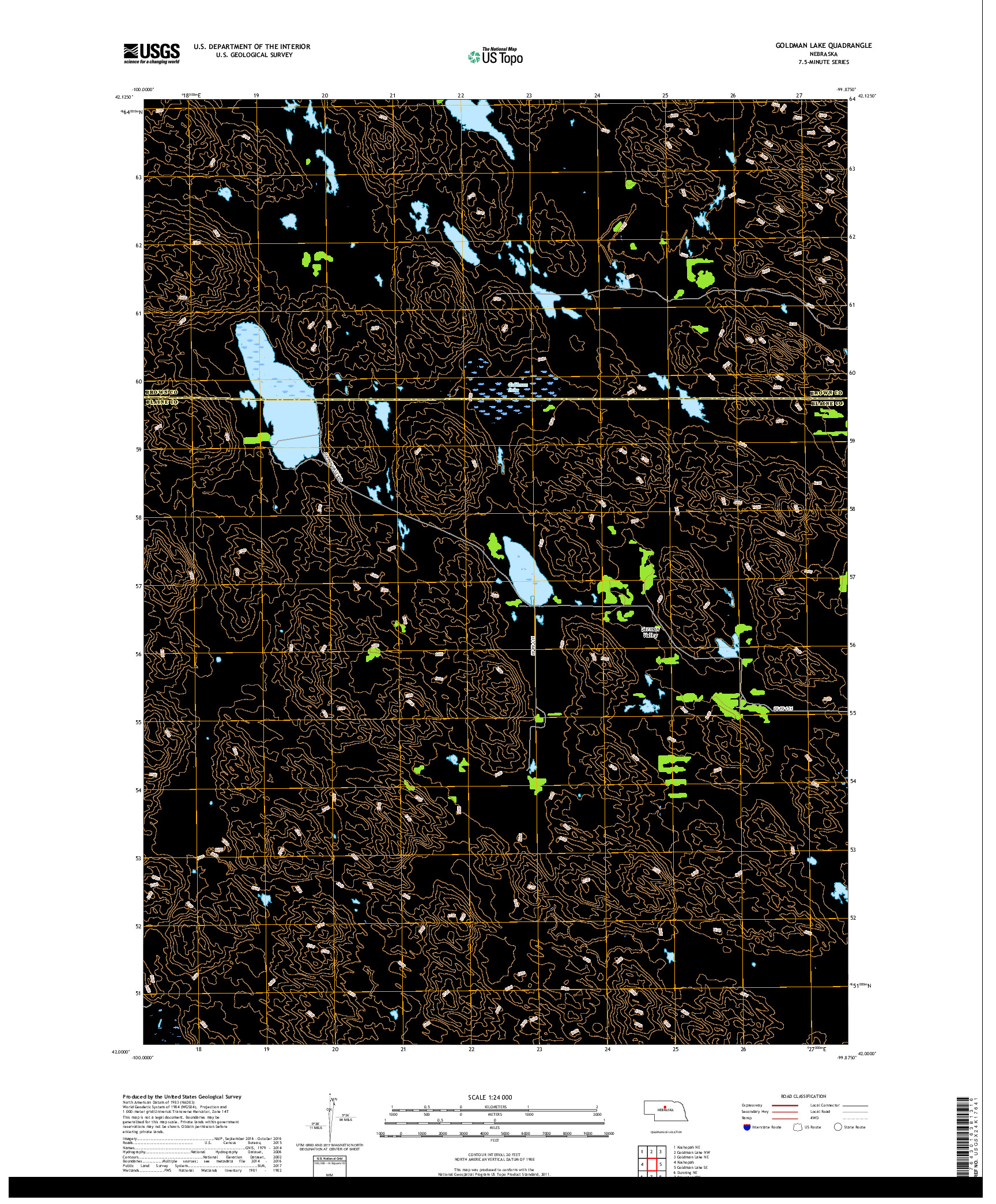 USGS US TOPO 7.5-MINUTE MAP FOR GOLDMAN LAKE, NE 2017