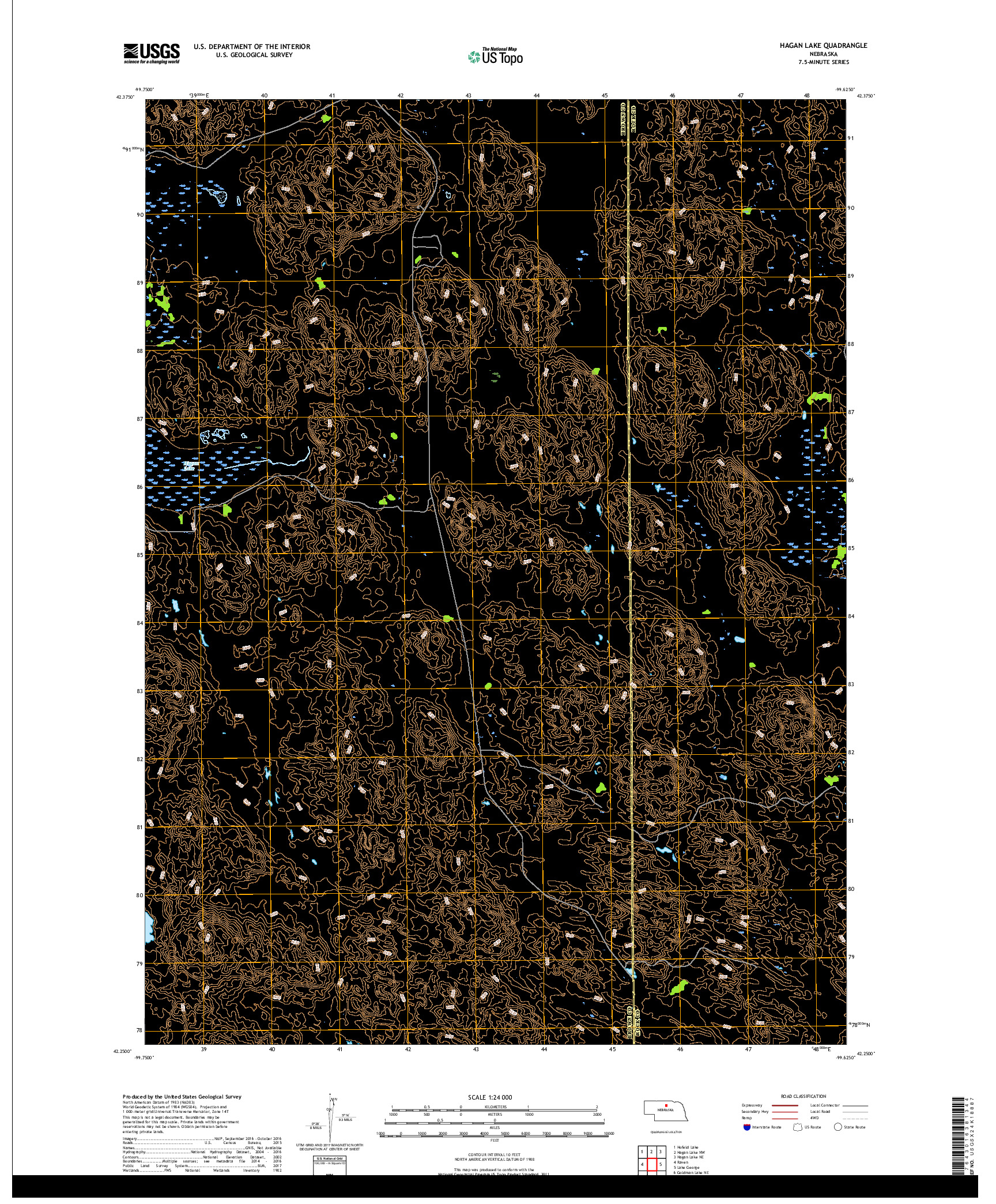 USGS US TOPO 7.5-MINUTE MAP FOR HAGAN LAKE, NE 2017