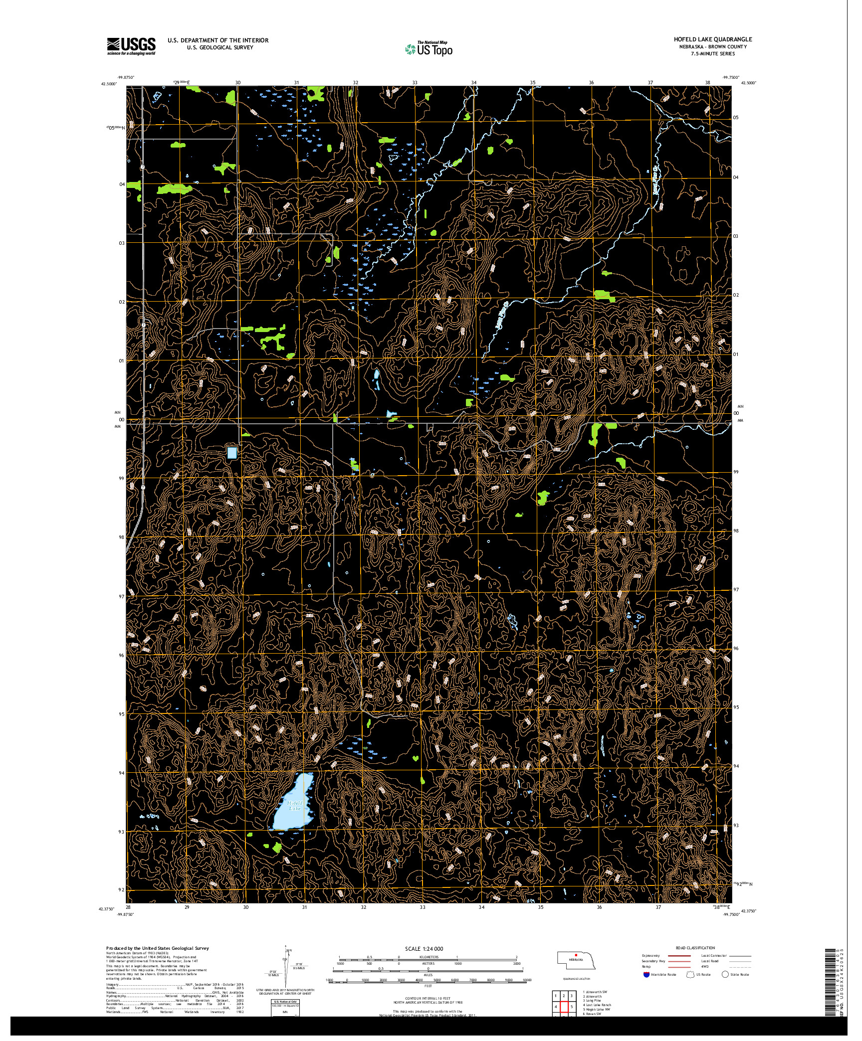 USGS US TOPO 7.5-MINUTE MAP FOR HOFELD LAKE, NE 2017