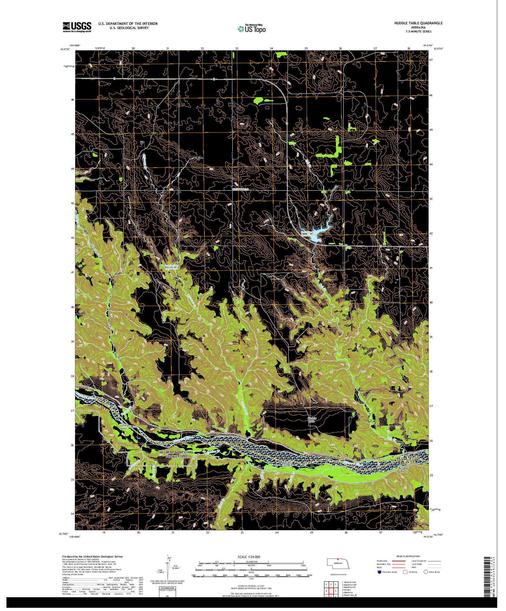 USGS US TOPO 7.5-MINUTE MAP FOR HUDDLE TABLE, NE 2017