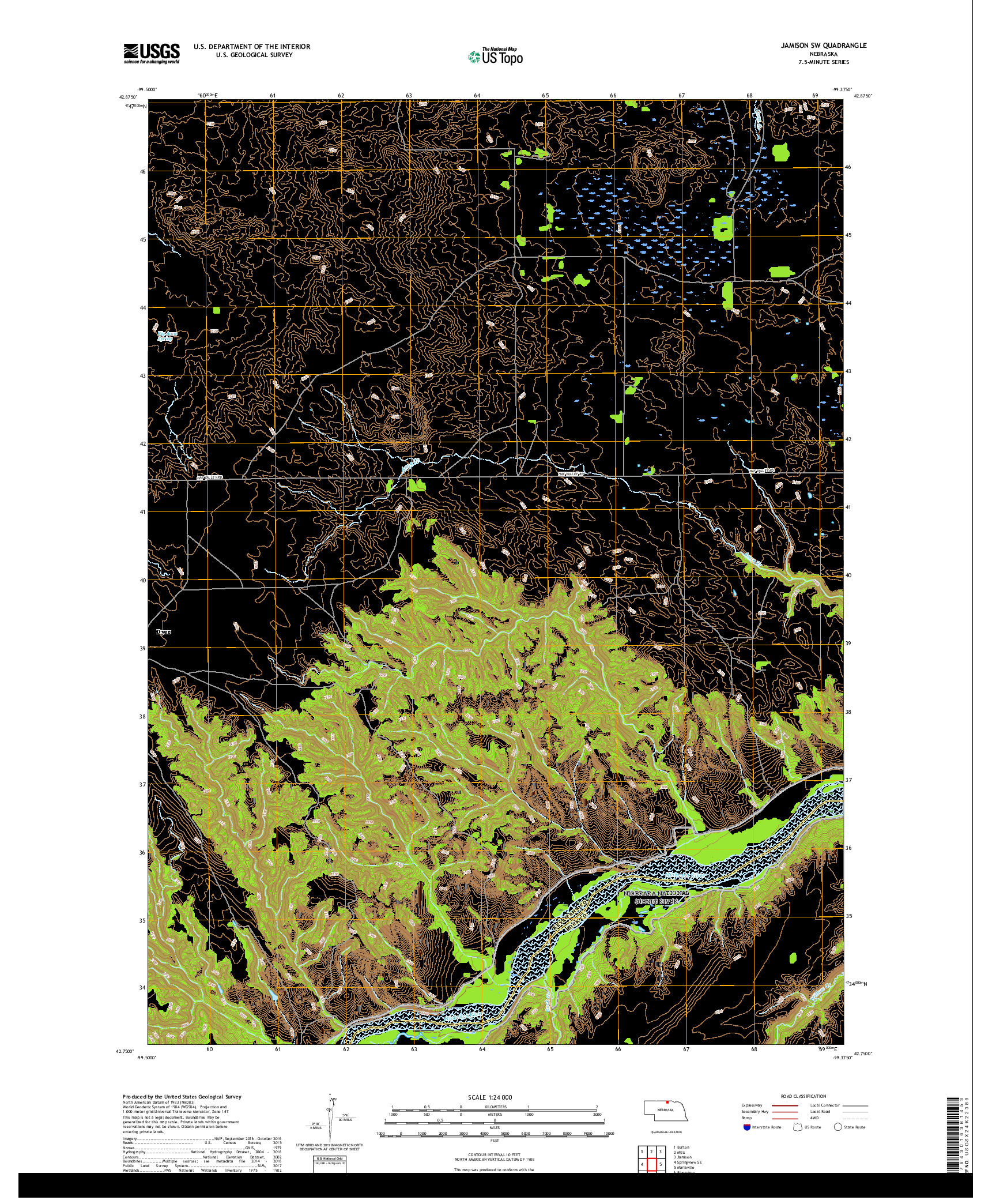 USGS US TOPO 7.5-MINUTE MAP FOR JAMISON SW, NE 2017