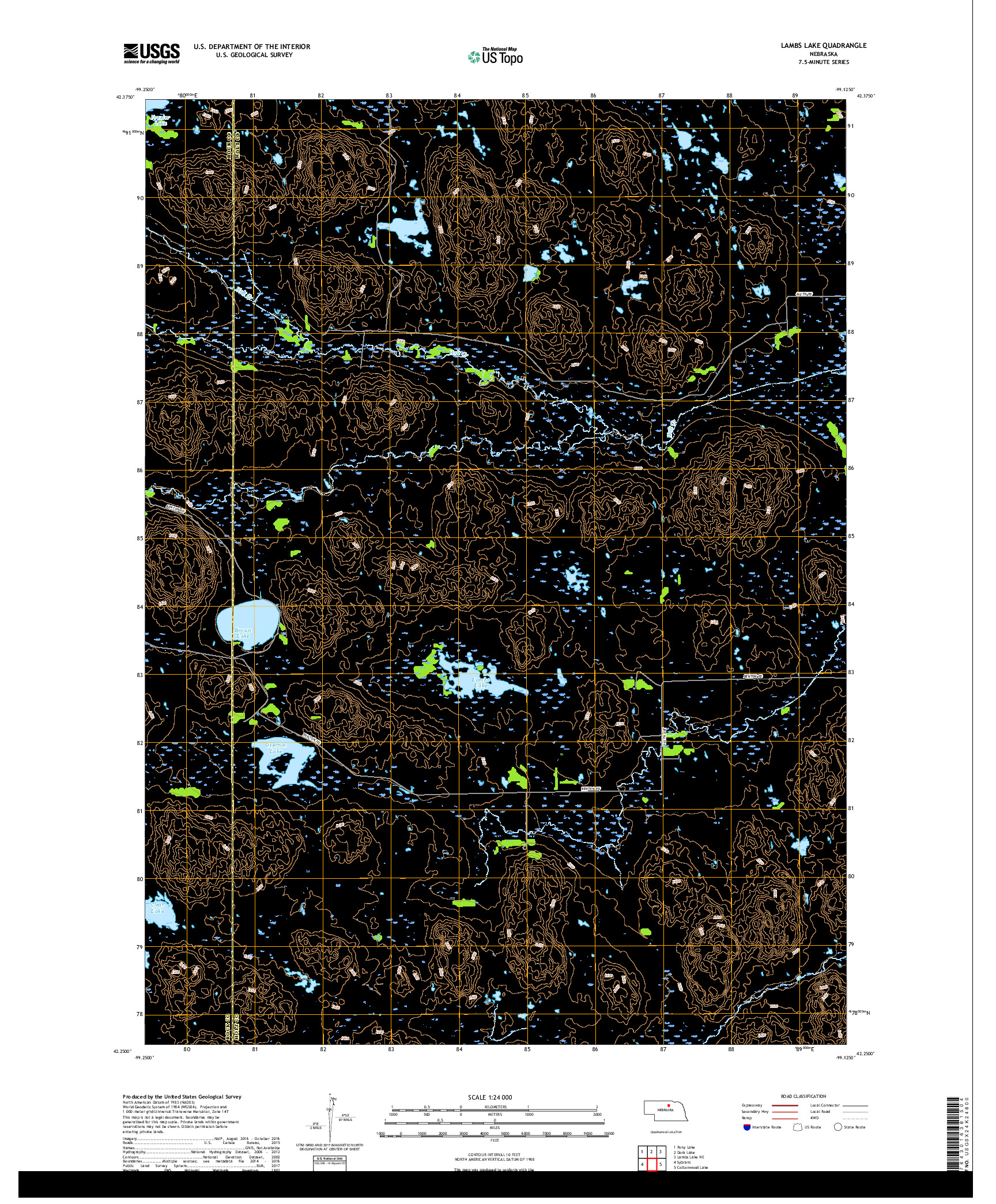 USGS US TOPO 7.5-MINUTE MAP FOR LAMBS LAKE, NE 2017