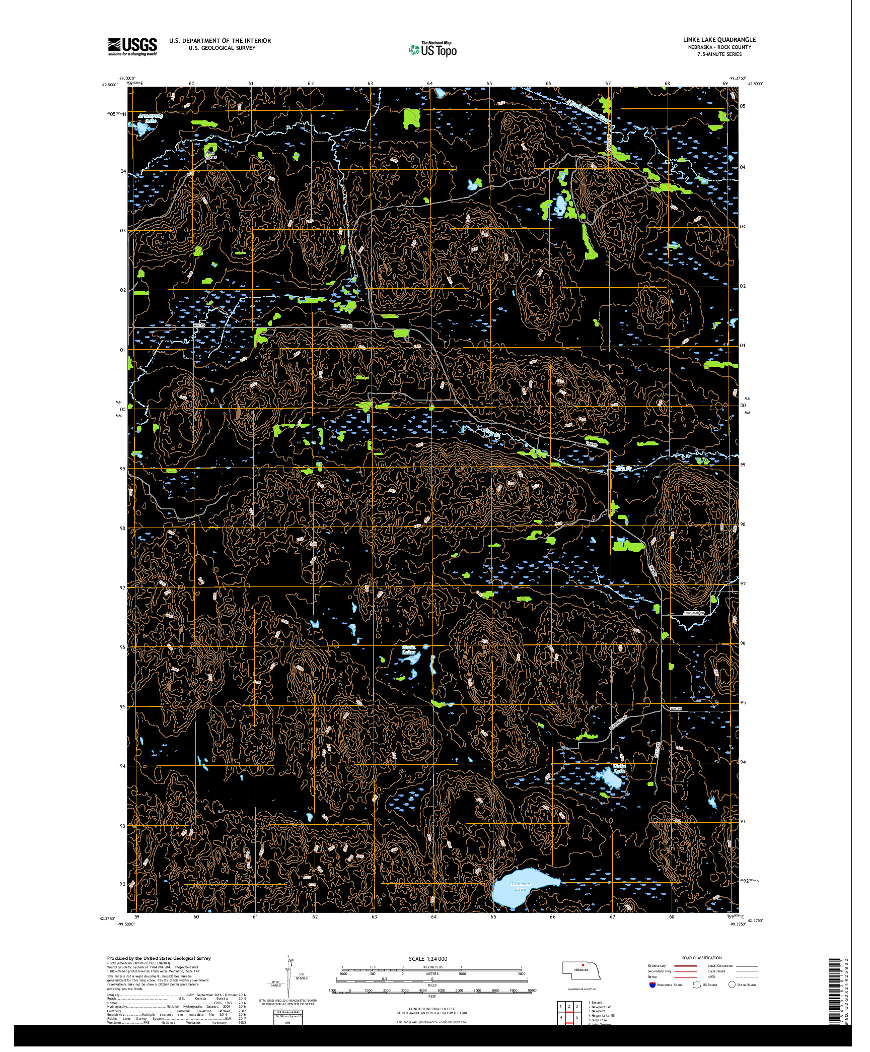 USGS US TOPO 7.5-MINUTE MAP FOR LINKE LAKE, NE 2017