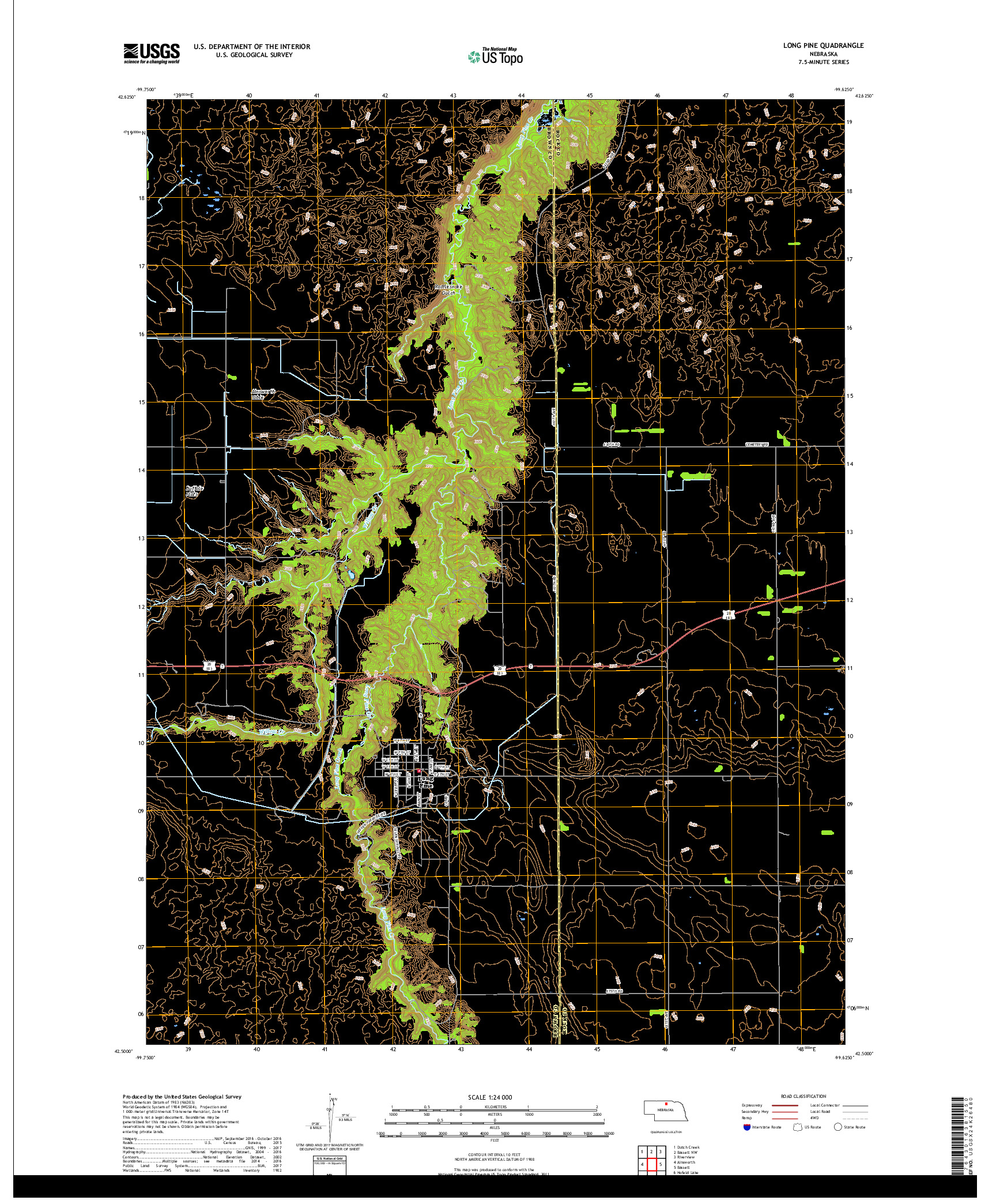 USGS US TOPO 7.5-MINUTE MAP FOR LONG PINE, NE 2017