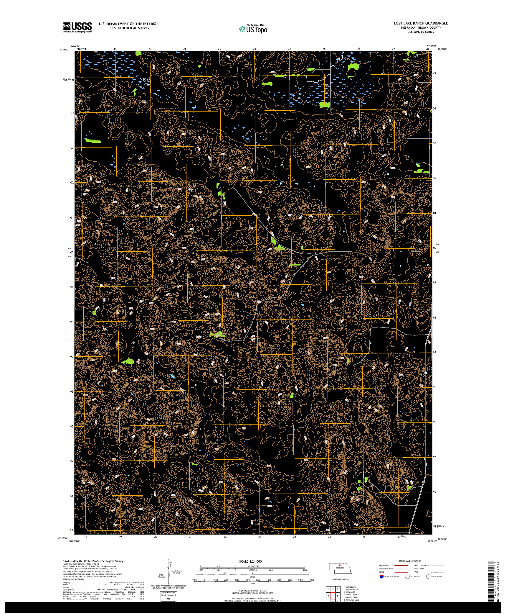 USGS US TOPO 7.5-MINUTE MAP FOR LOST LAKE RANCH, NE 2017