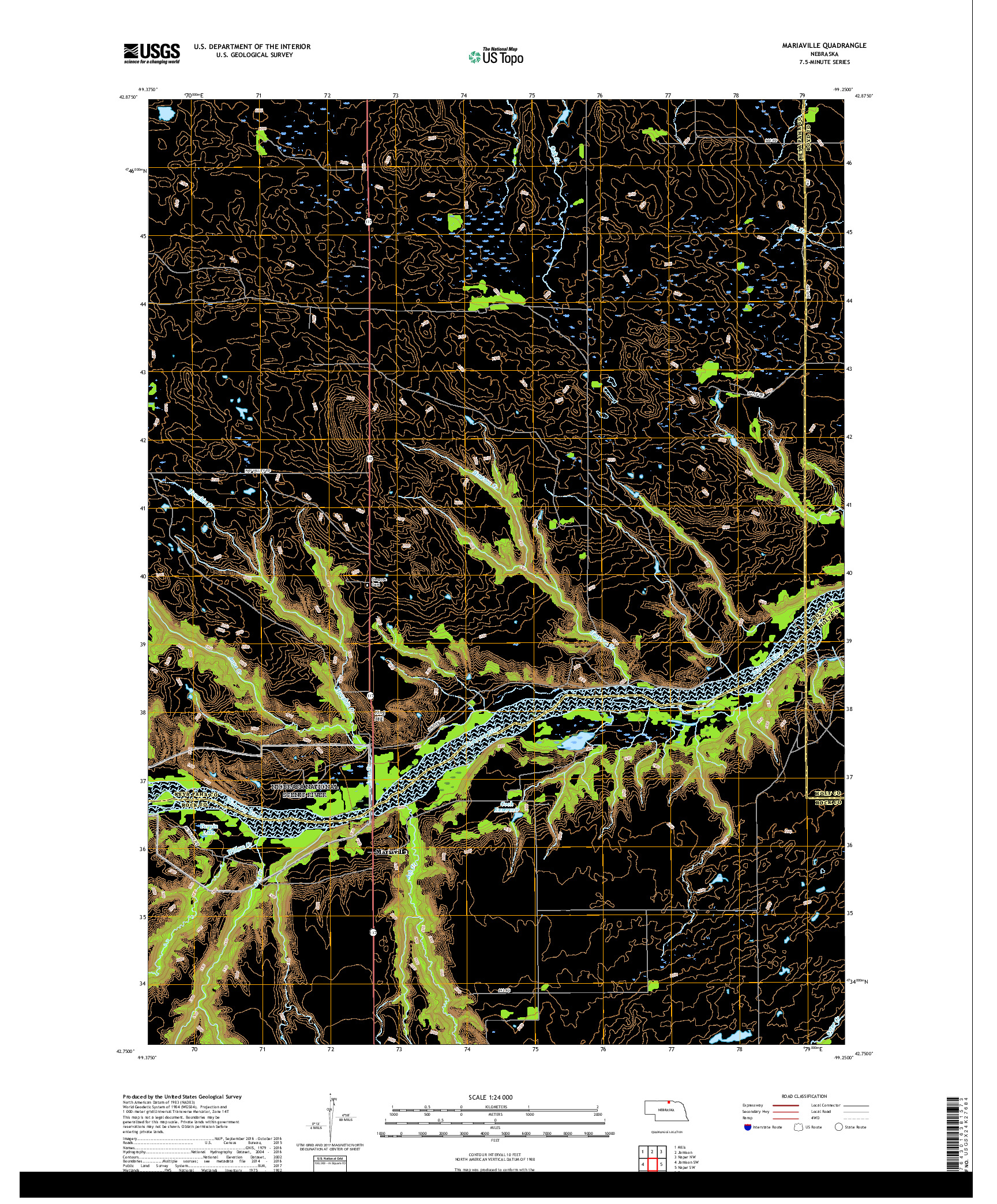 USGS US TOPO 7.5-MINUTE MAP FOR MARIAVILLE, NE 2017