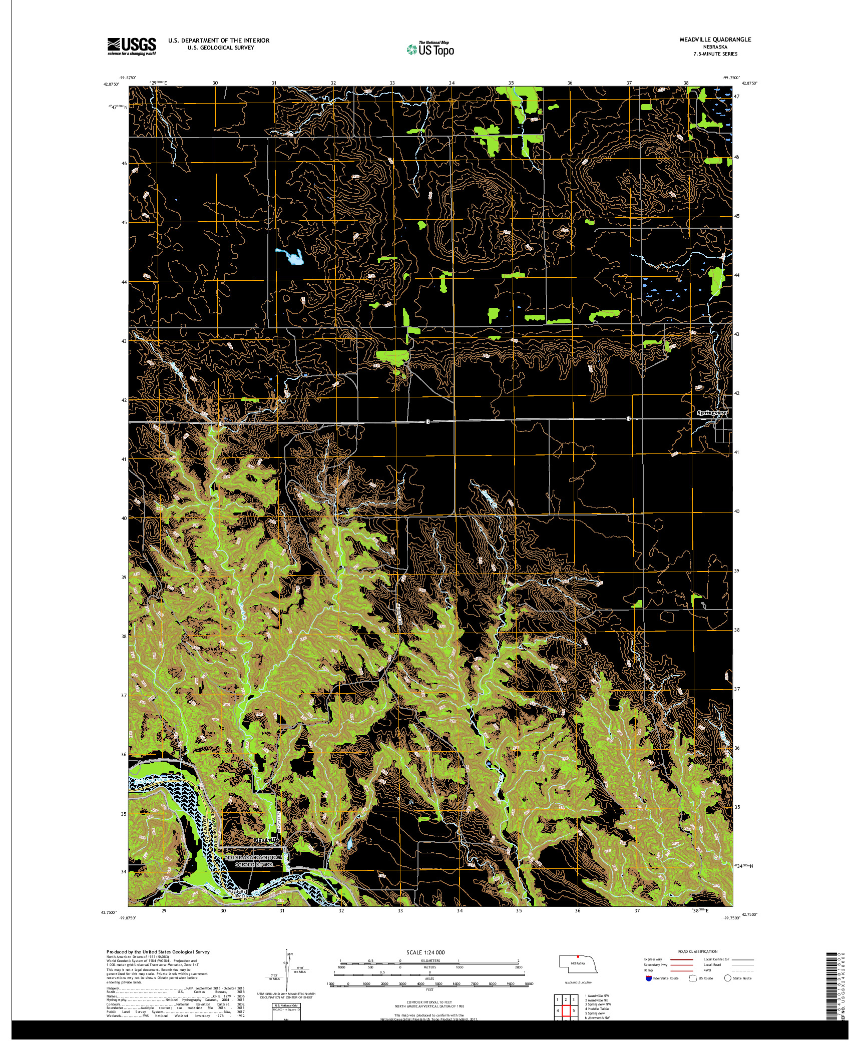 USGS US TOPO 7.5-MINUTE MAP FOR MEADVILLE, NE 2017