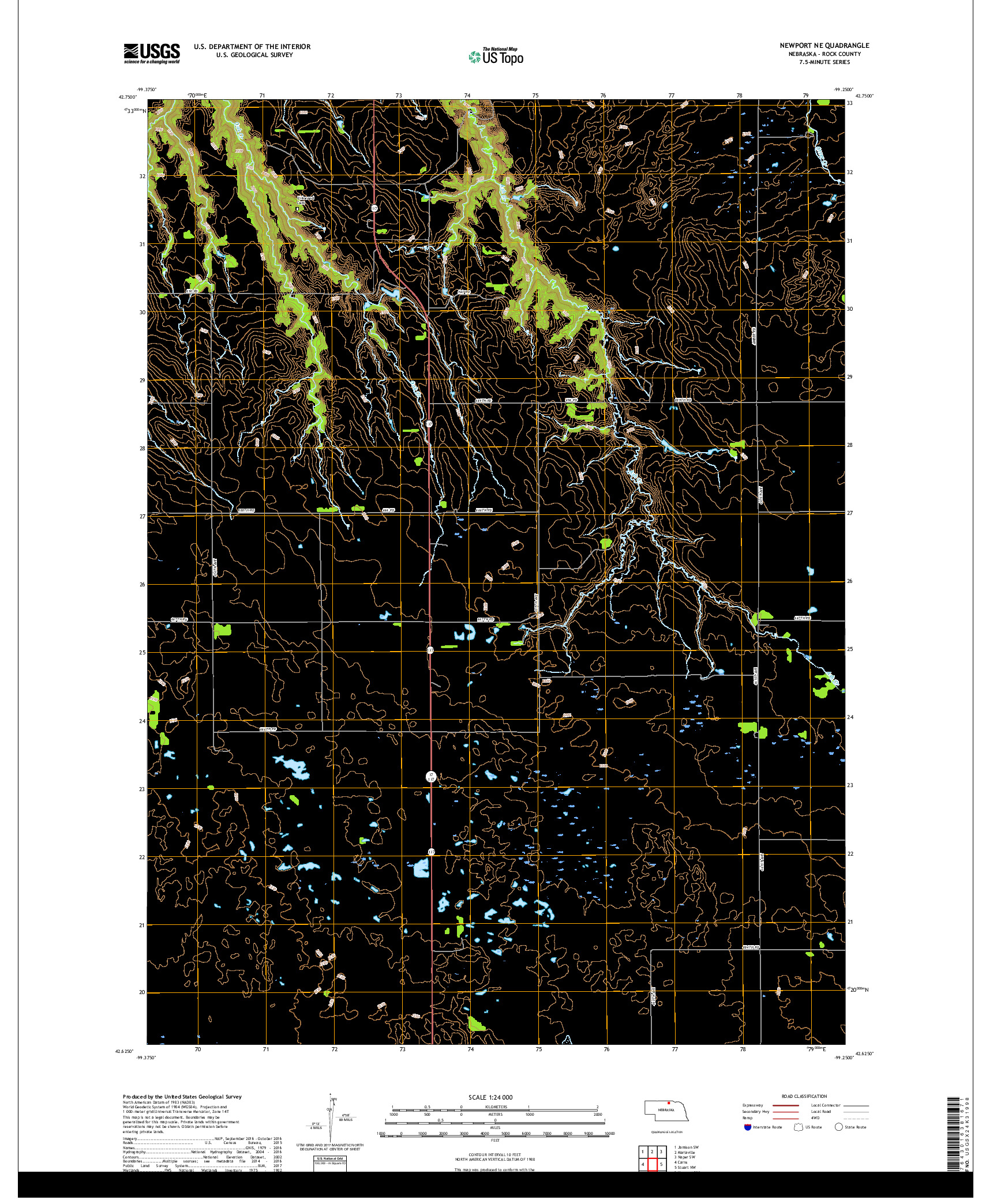 USGS US TOPO 7.5-MINUTE MAP FOR NEWPORT NE, NE 2017