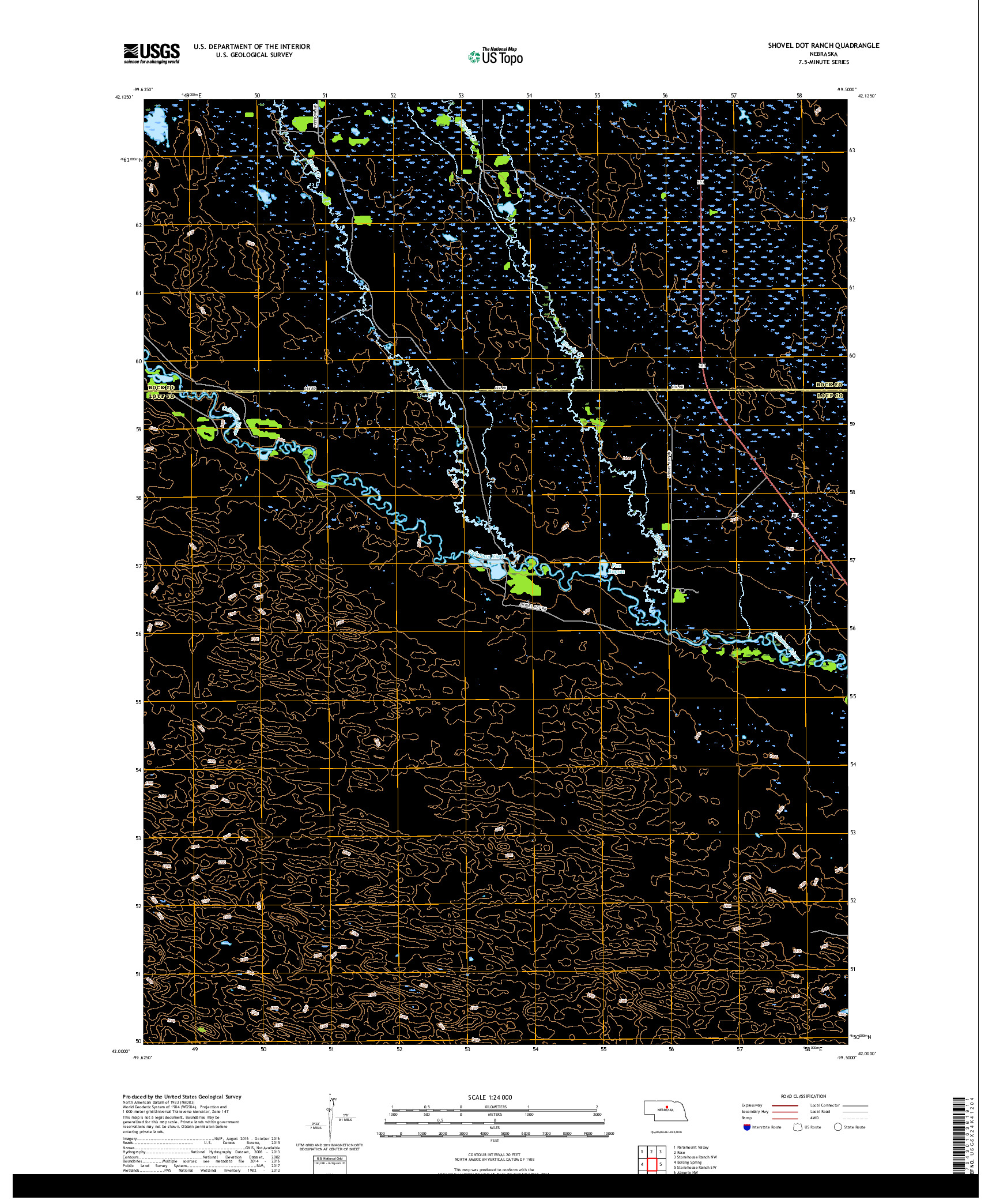 USGS US TOPO 7.5-MINUTE MAP FOR SHOVEL DOT RANCH, NE 2017