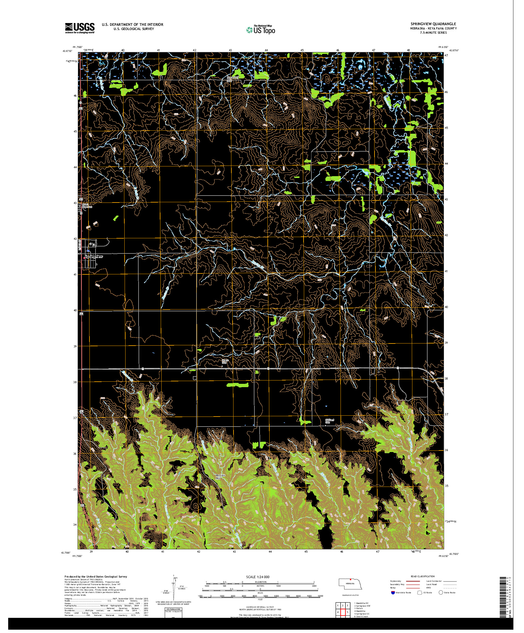 USGS US TOPO 7.5-MINUTE MAP FOR SPRINGVIEW, NE 2017