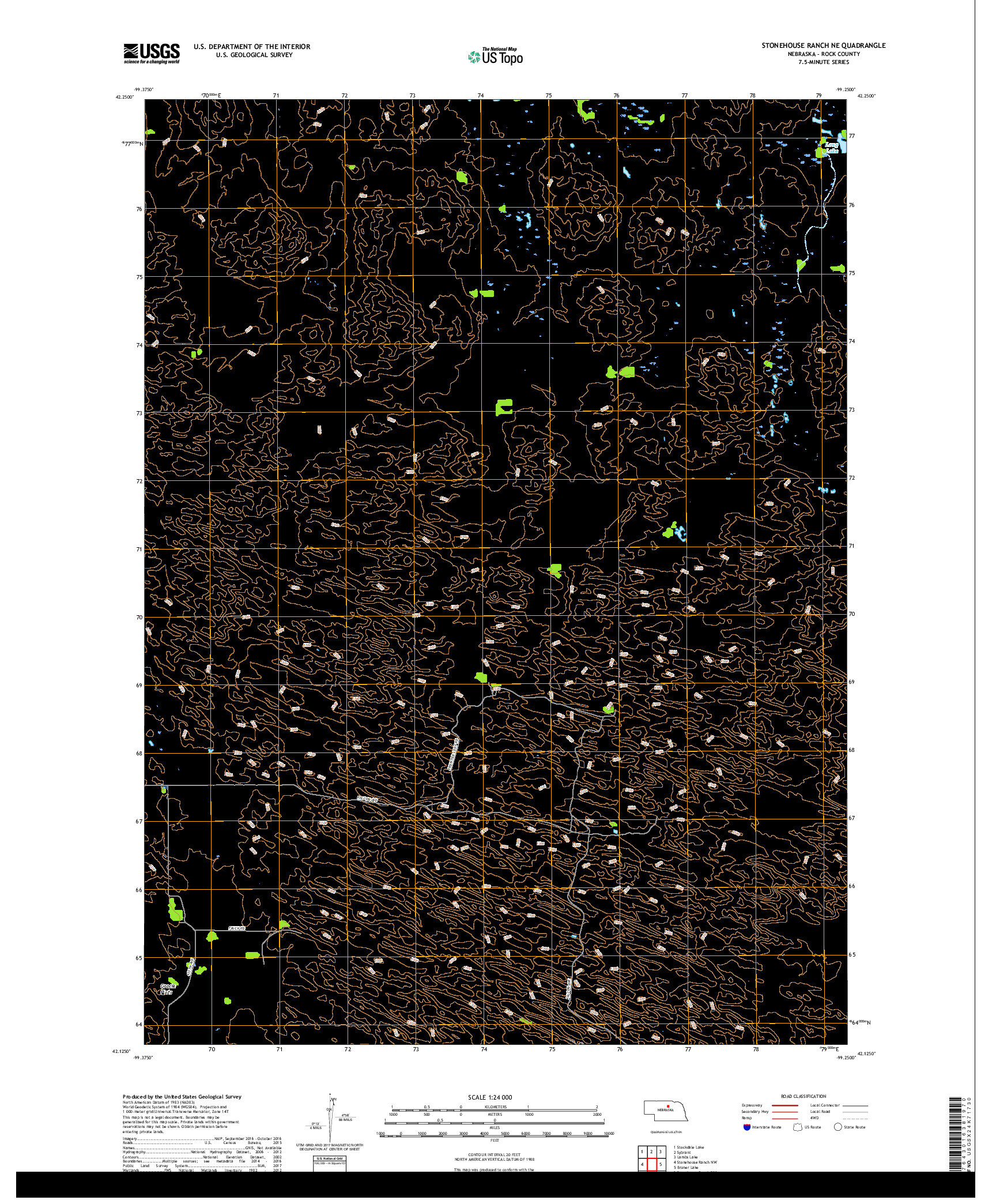 USGS US TOPO 7.5-MINUTE MAP FOR STONEHOUSE RANCH NE, NE 2017