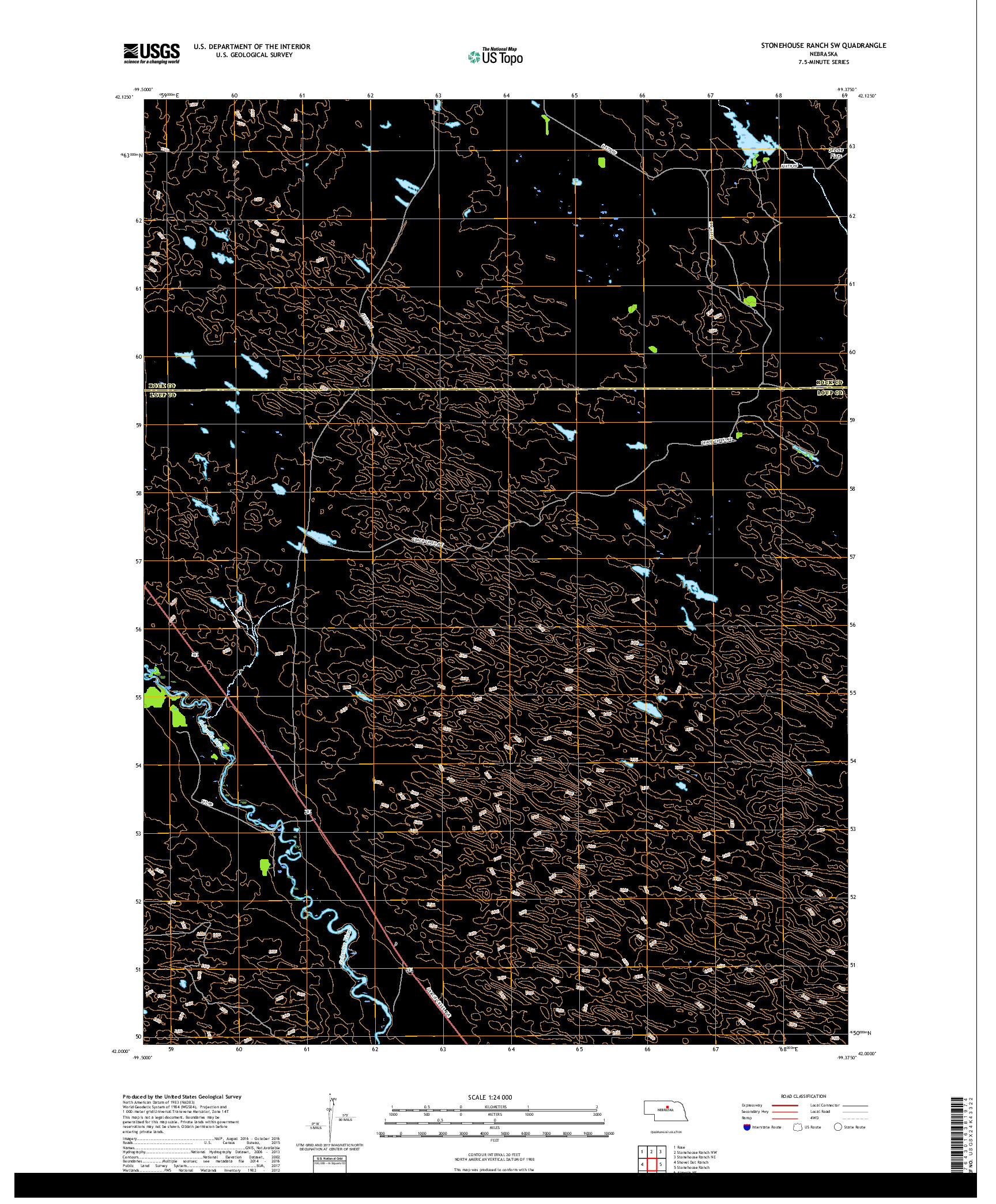 USGS US TOPO 7.5-MINUTE MAP FOR STONEHOUSE RANCH SW, NE 2017