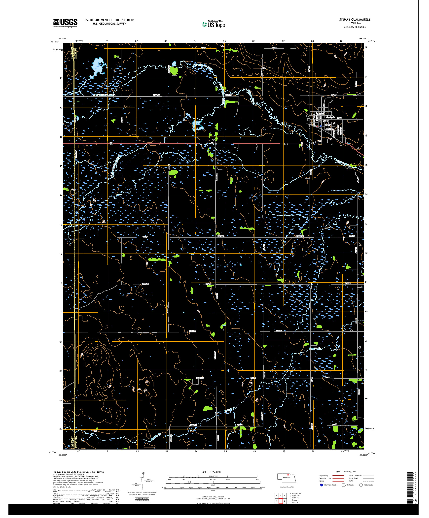 USGS US TOPO 7.5-MINUTE MAP FOR STUART, NE 2017
