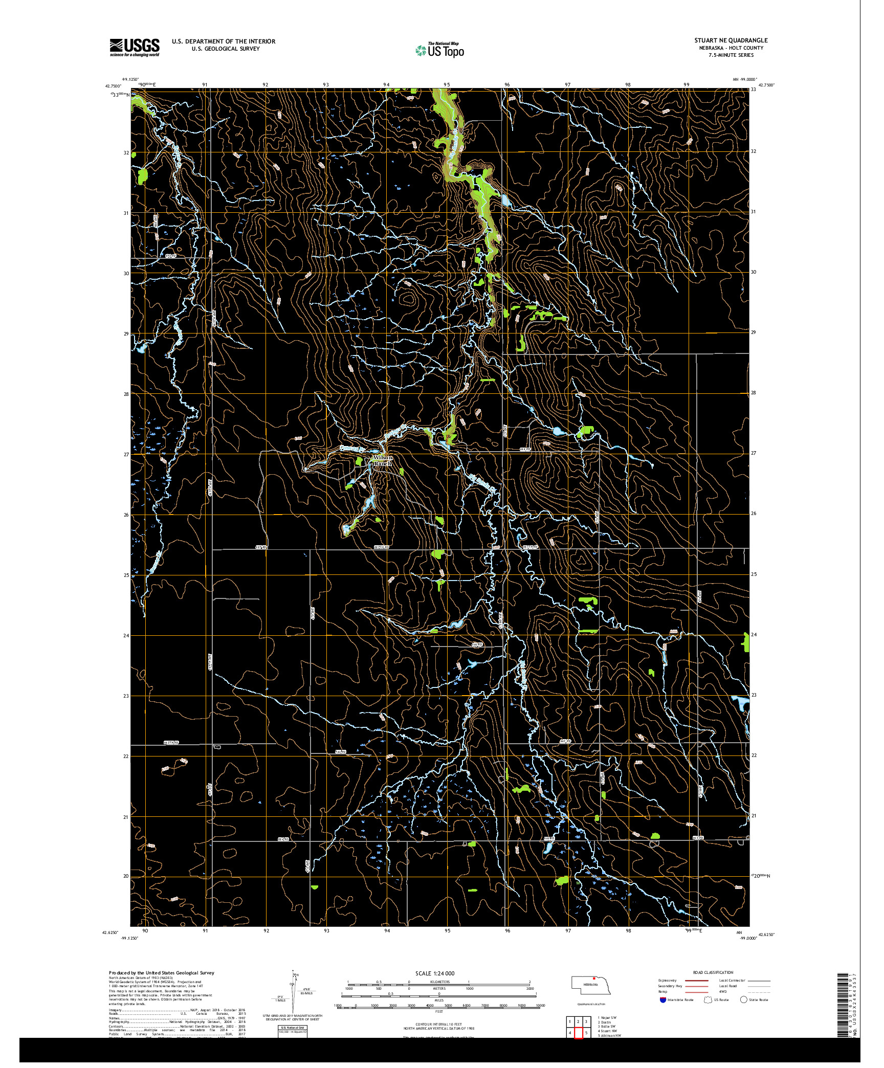 USGS US TOPO 7.5-MINUTE MAP FOR STUART NE, NE 2017