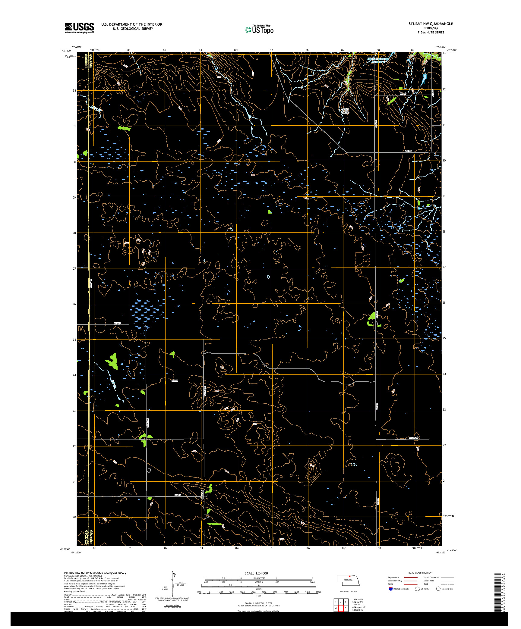 USGS US TOPO 7.5-MINUTE MAP FOR STUART NW, NE 2017