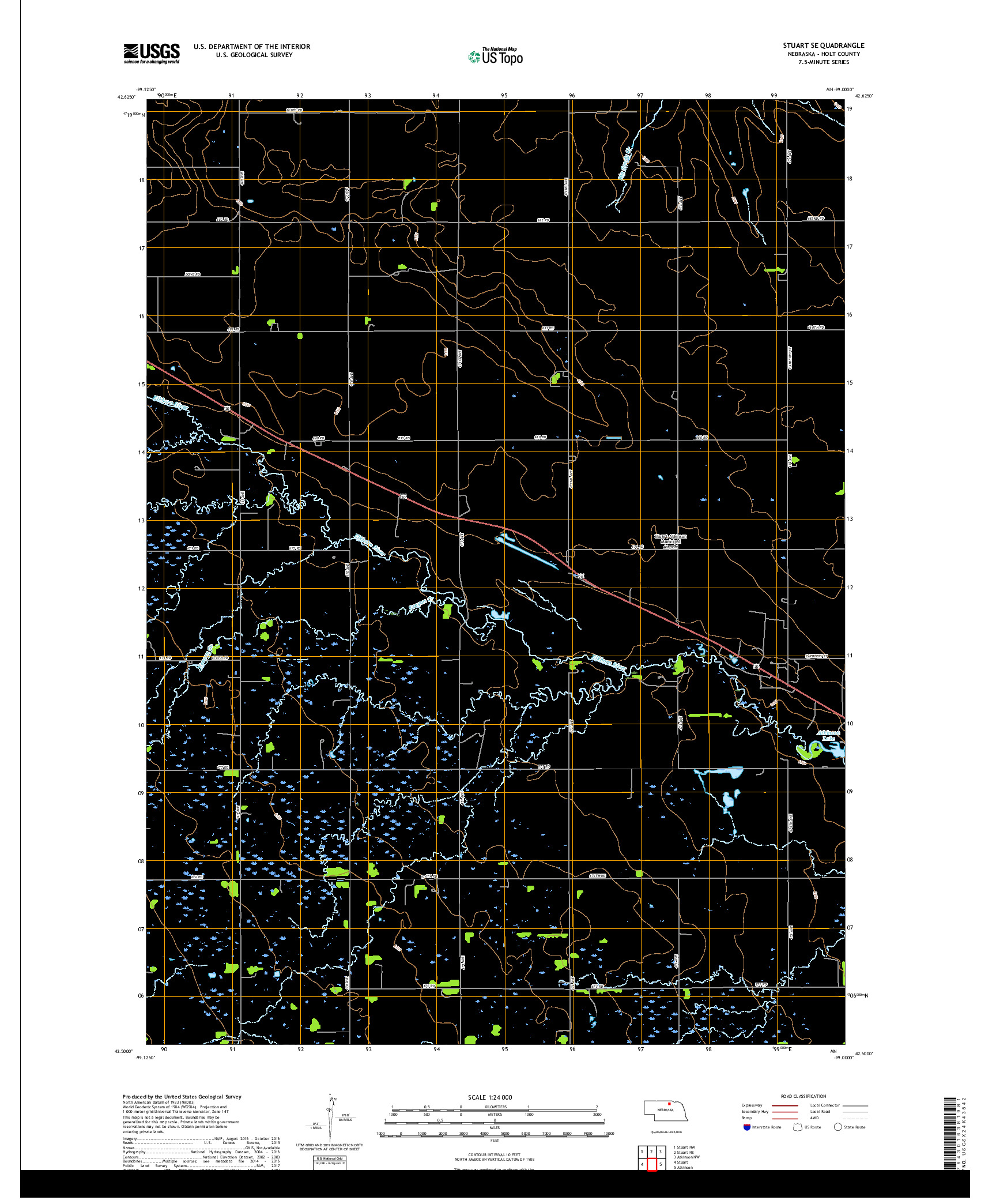 USGS US TOPO 7.5-MINUTE MAP FOR STUART SE, NE 2017