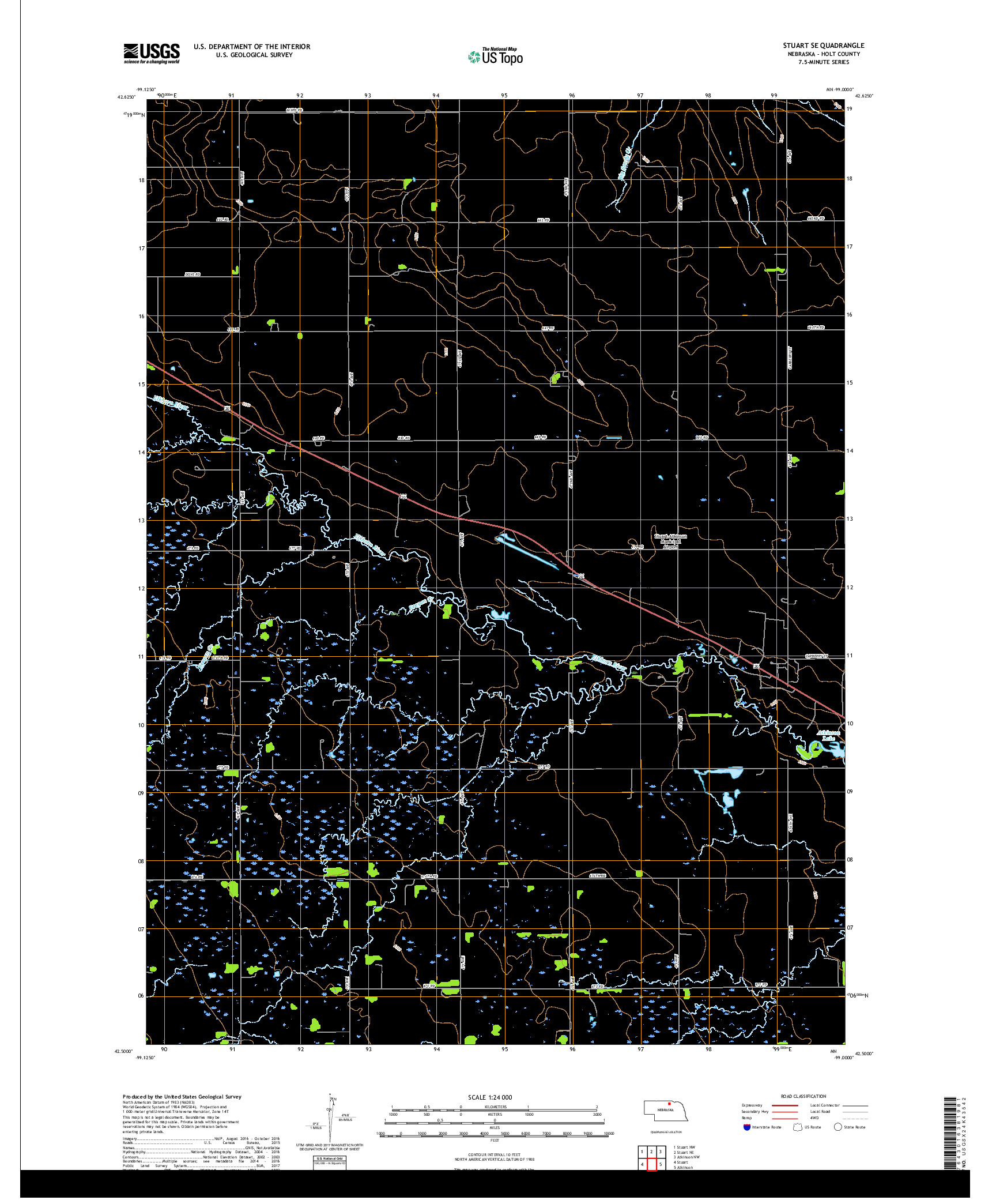 USGS US TOPO 7.5-MINUTE MAP FOR STUART SE, NE 2017