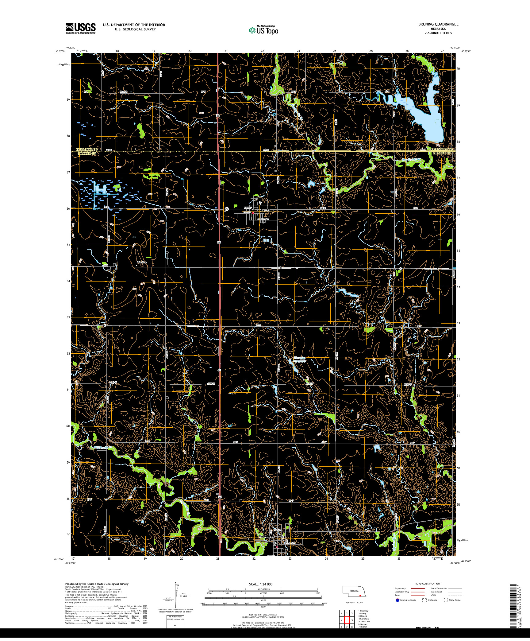 USGS US TOPO 7.5-MINUTE MAP FOR BRUNING, NE 2017