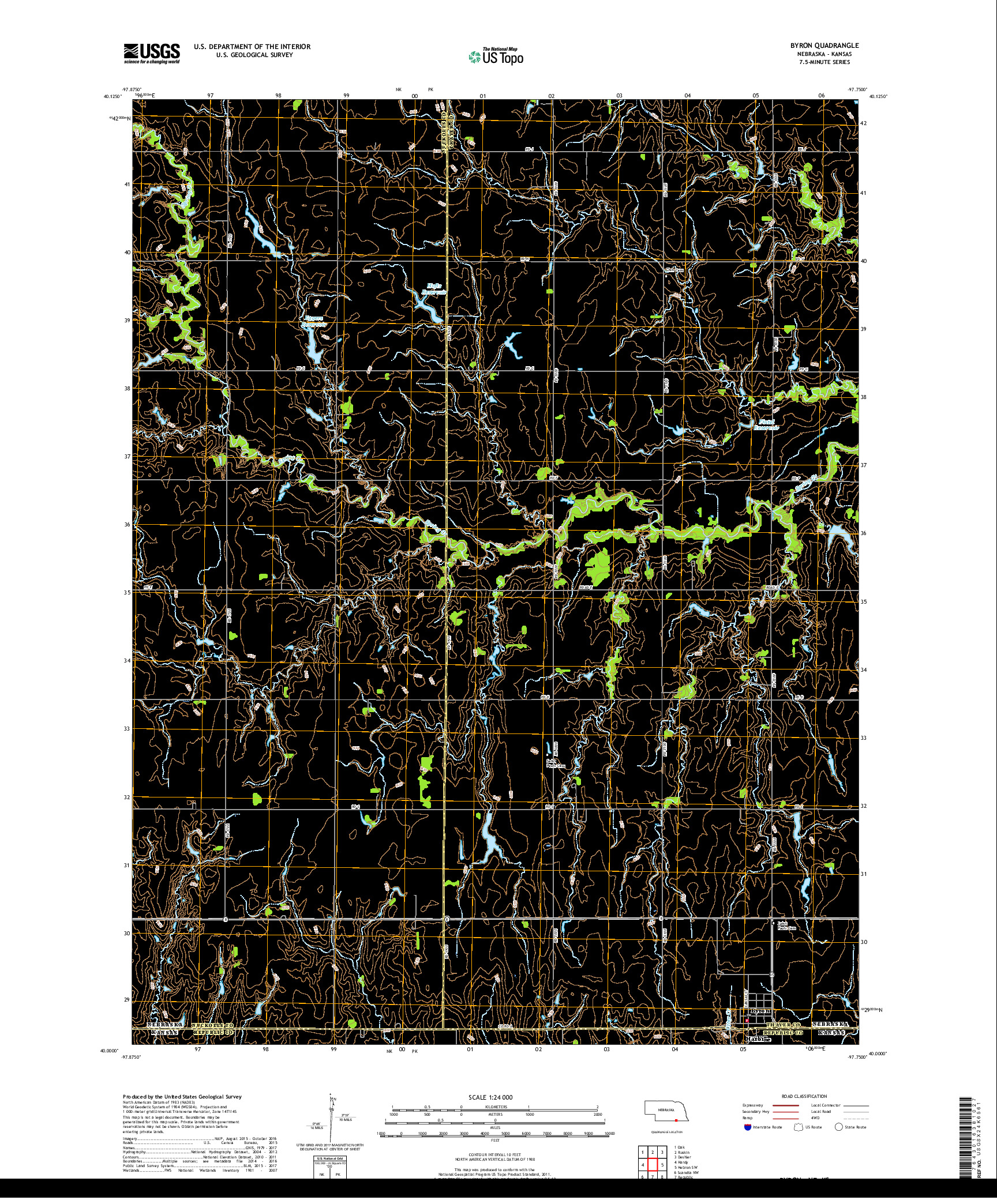 USGS US TOPO 7.5-MINUTE MAP FOR BYRON, NE,KS 2017