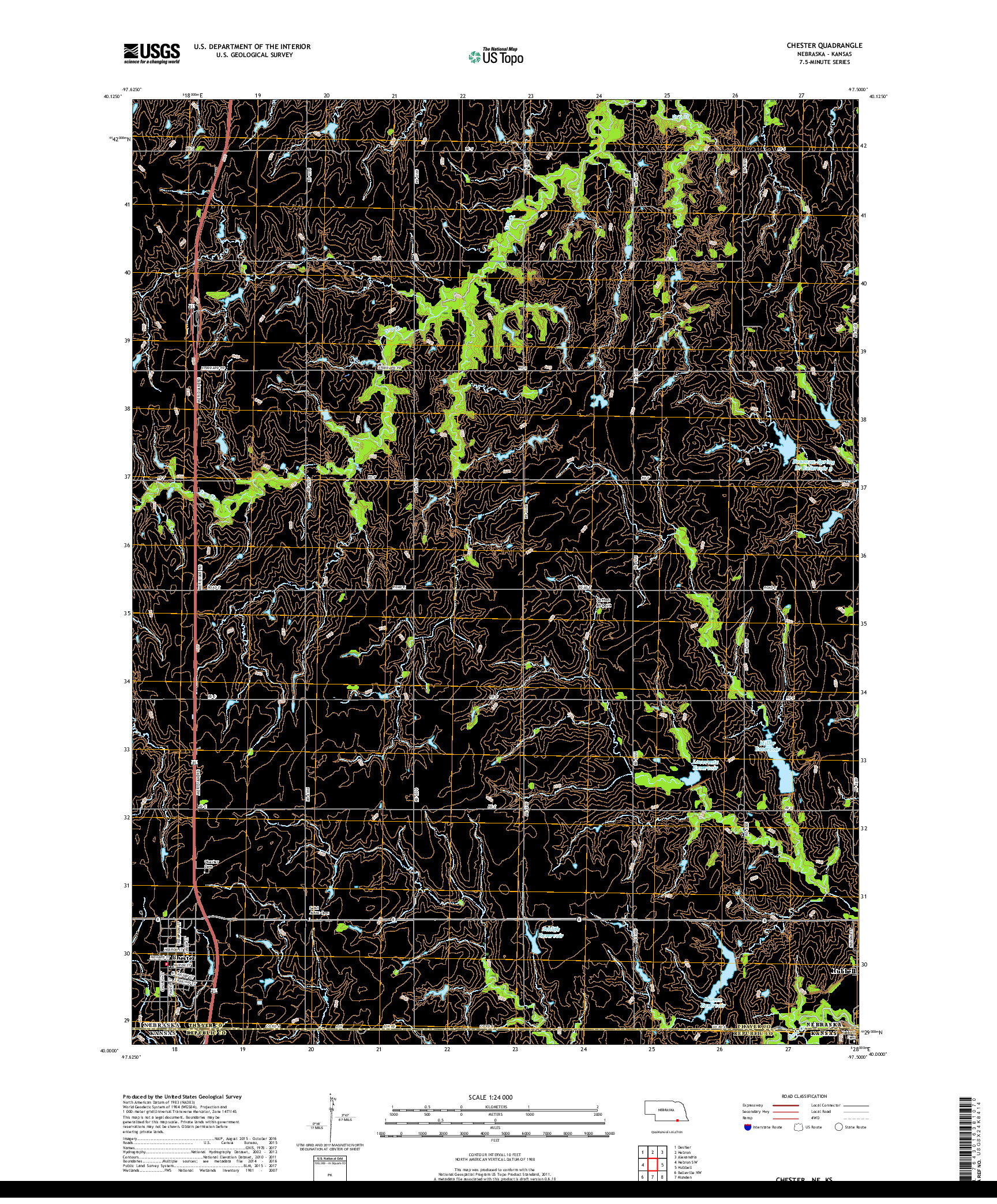 USGS US TOPO 7.5-MINUTE MAP FOR CHESTER, NE,KS 2017