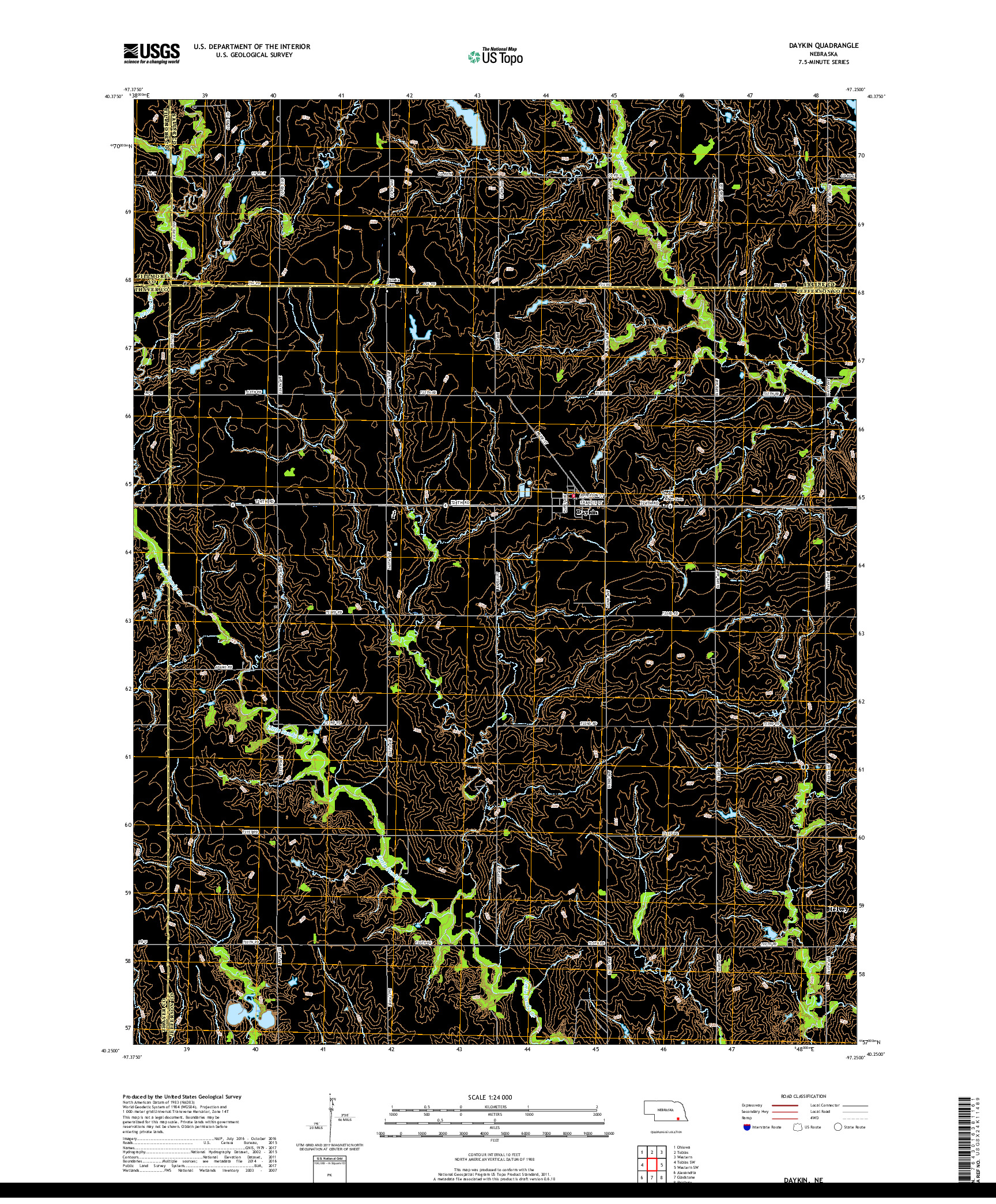 USGS US TOPO 7.5-MINUTE MAP FOR DAYKIN, NE 2017