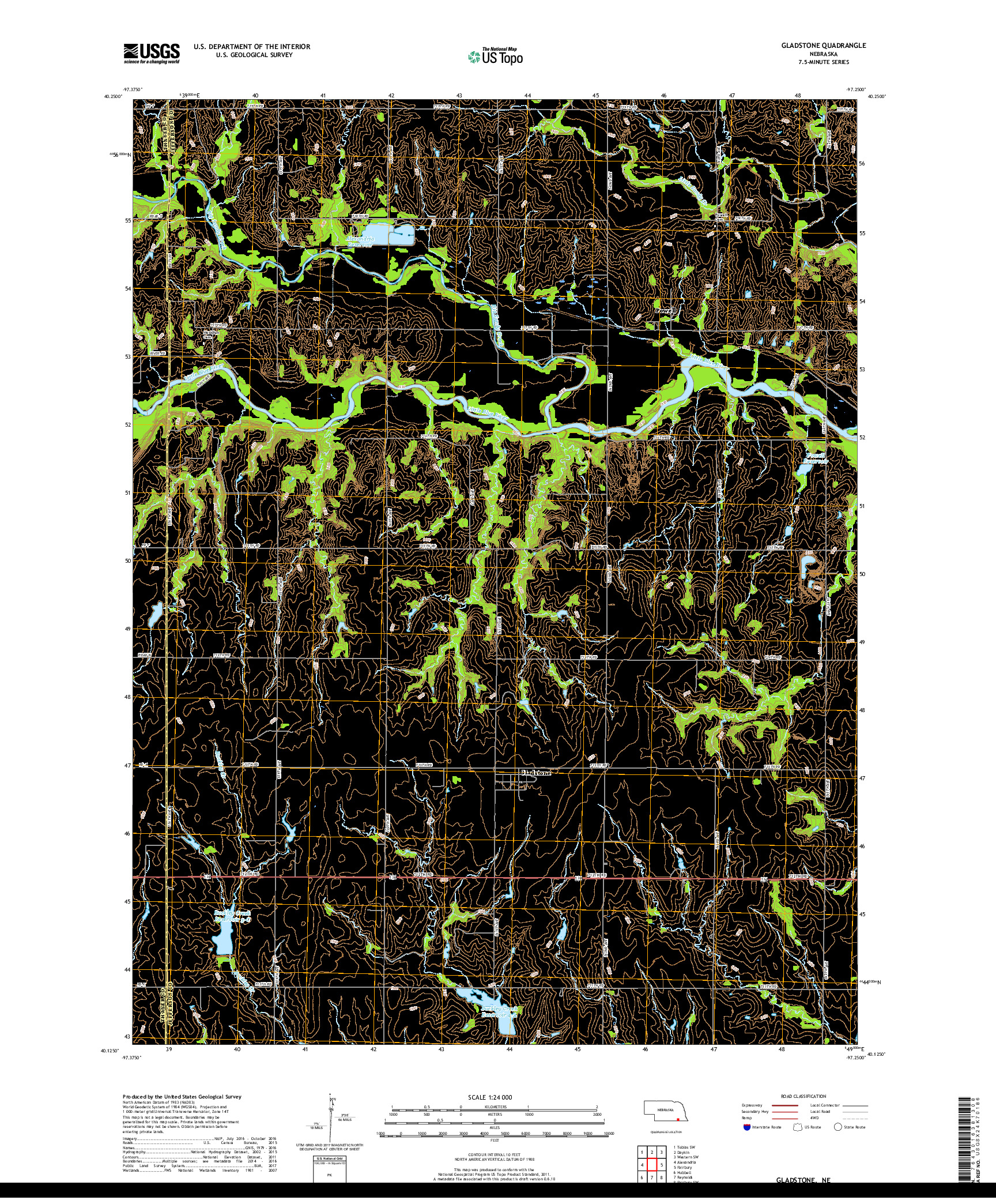 USGS US TOPO 7.5-MINUTE MAP FOR GLADSTONE, NE 2017
