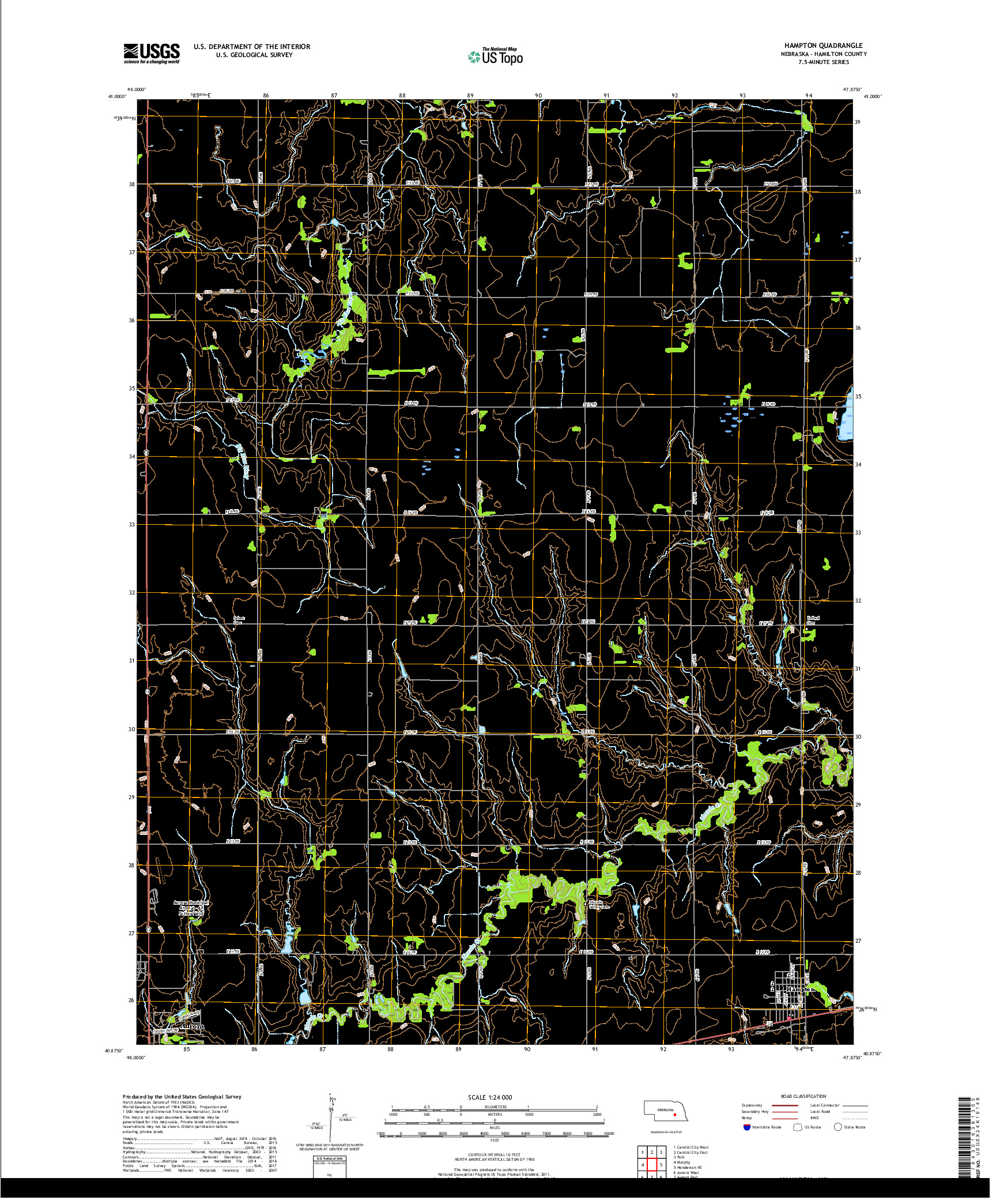 USGS US TOPO 7.5-MINUTE MAP FOR HAMPTON, NE 2017