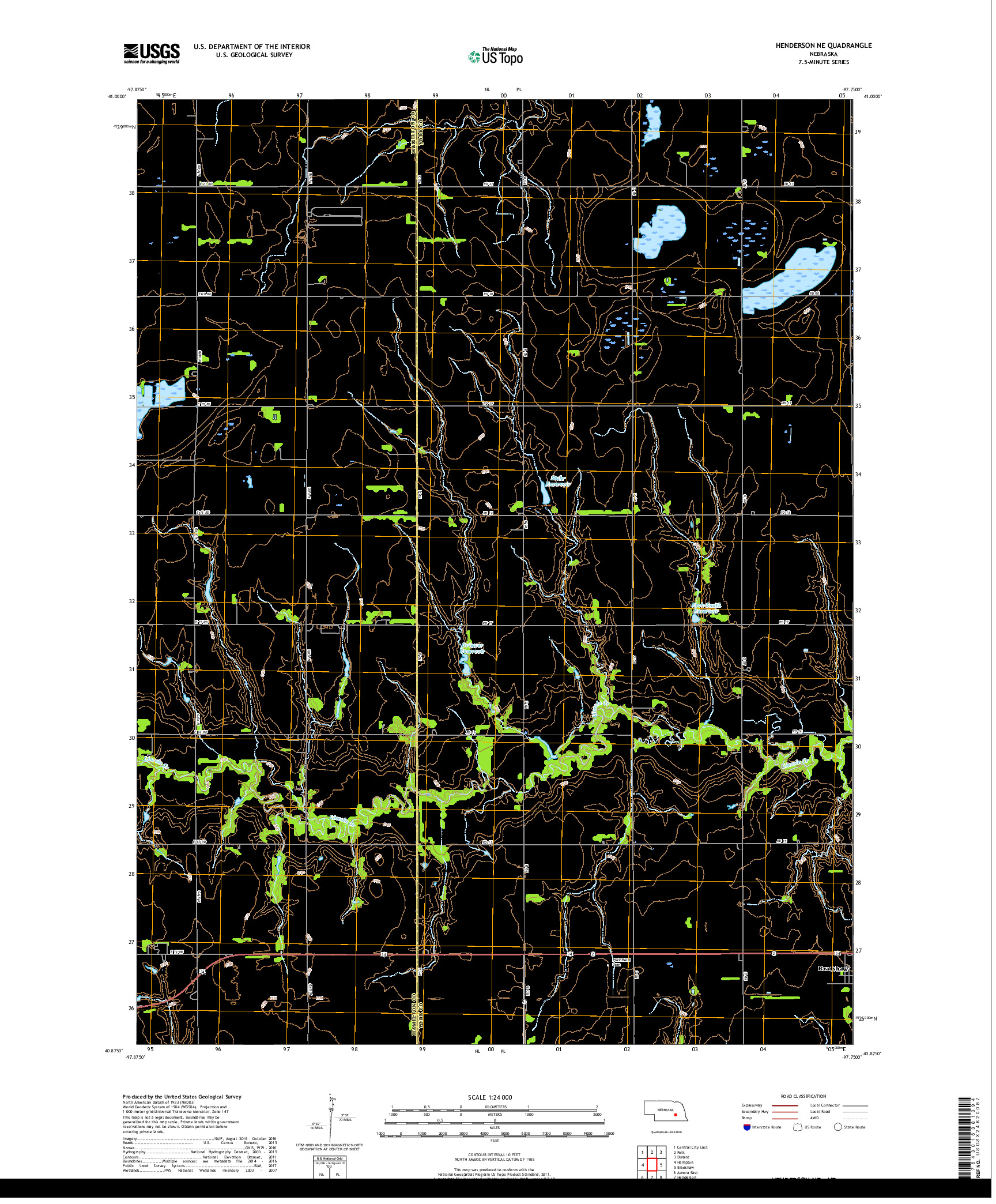 USGS US TOPO 7.5-MINUTE MAP FOR HENDERSON NE, NE 2017