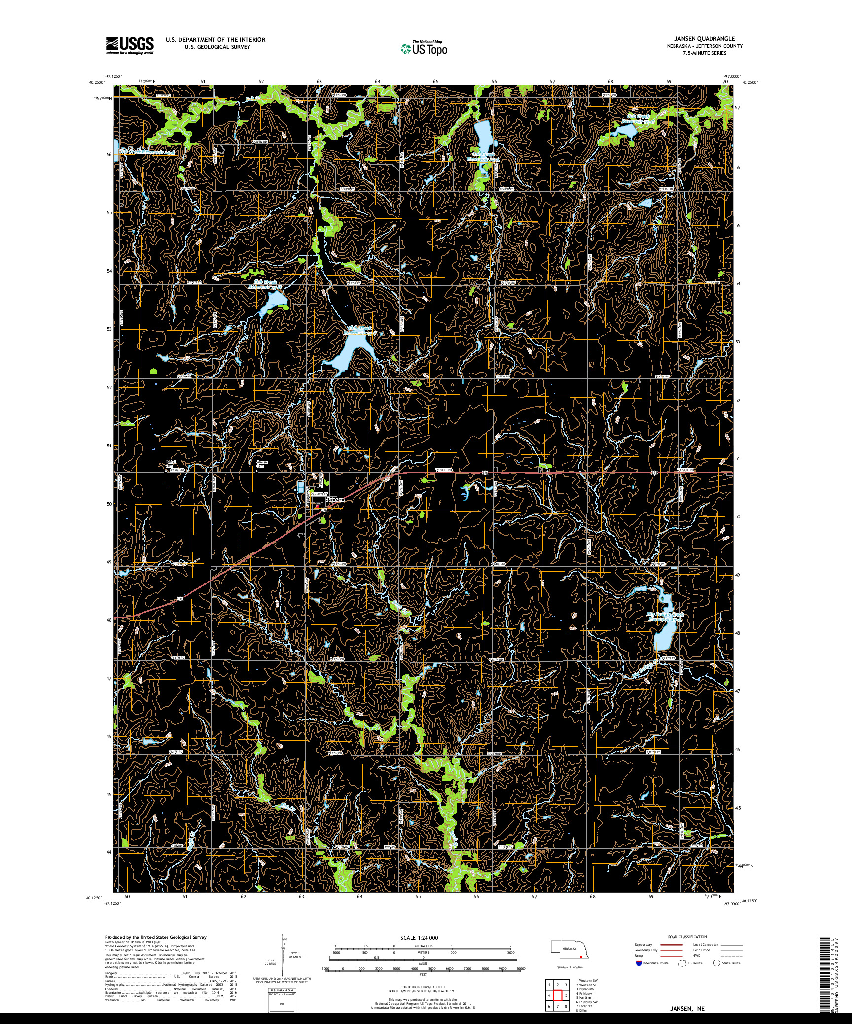 USGS US TOPO 7.5-MINUTE MAP FOR JANSEN, NE 2017