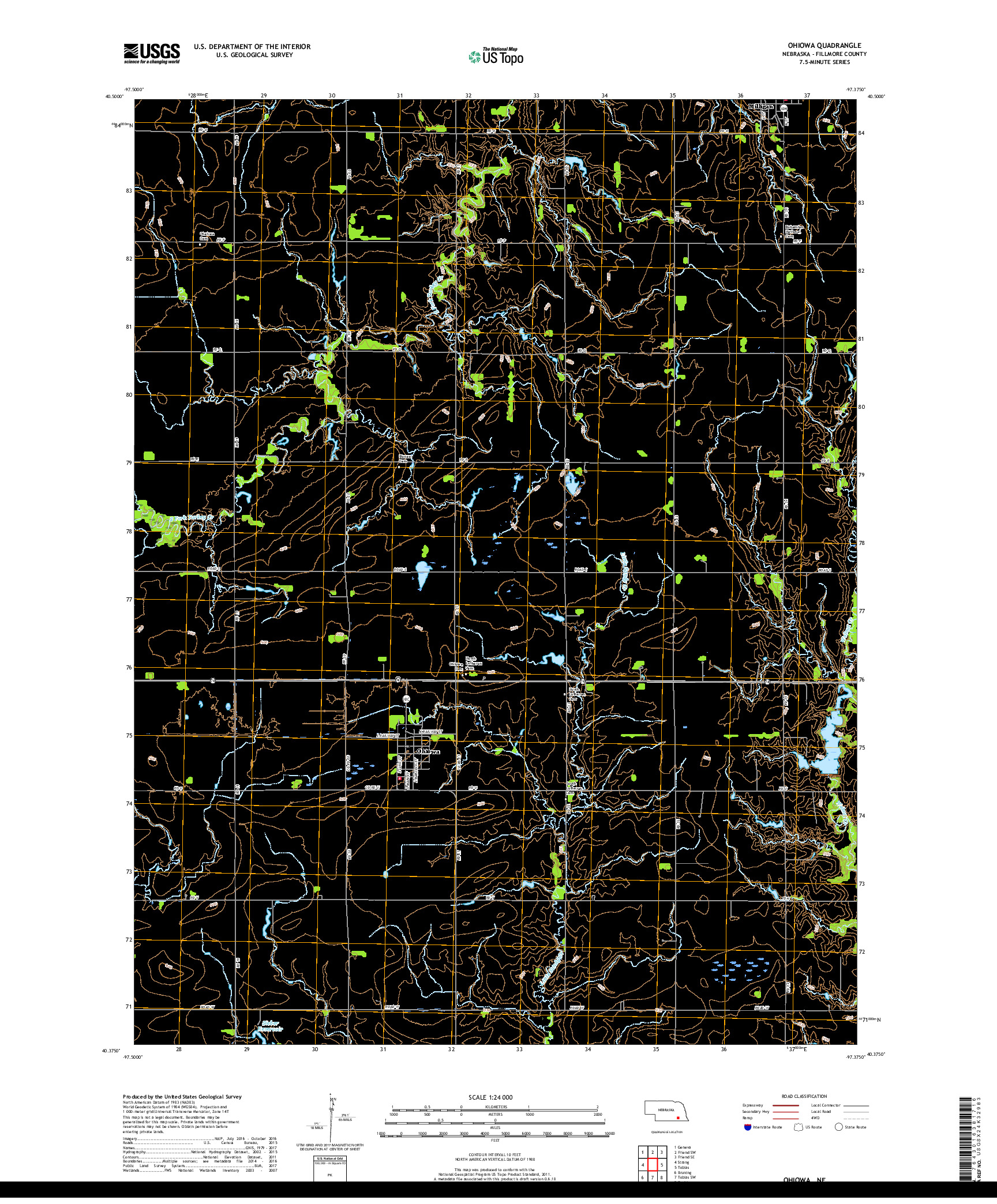 USGS US TOPO 7.5-MINUTE MAP FOR OHIOWA, NE 2017