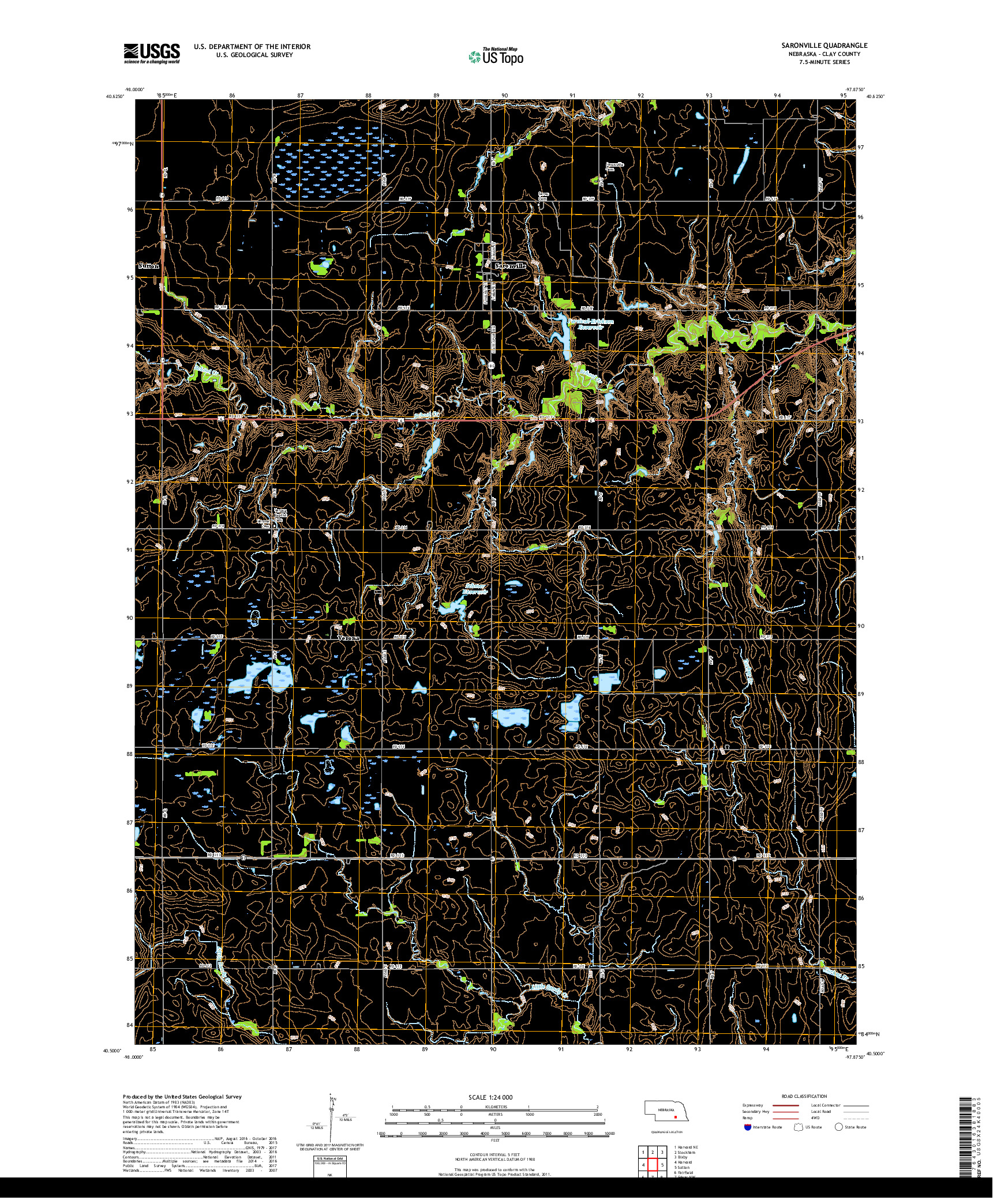 USGS US TOPO 7.5-MINUTE MAP FOR SARONVILLE, NE 2017