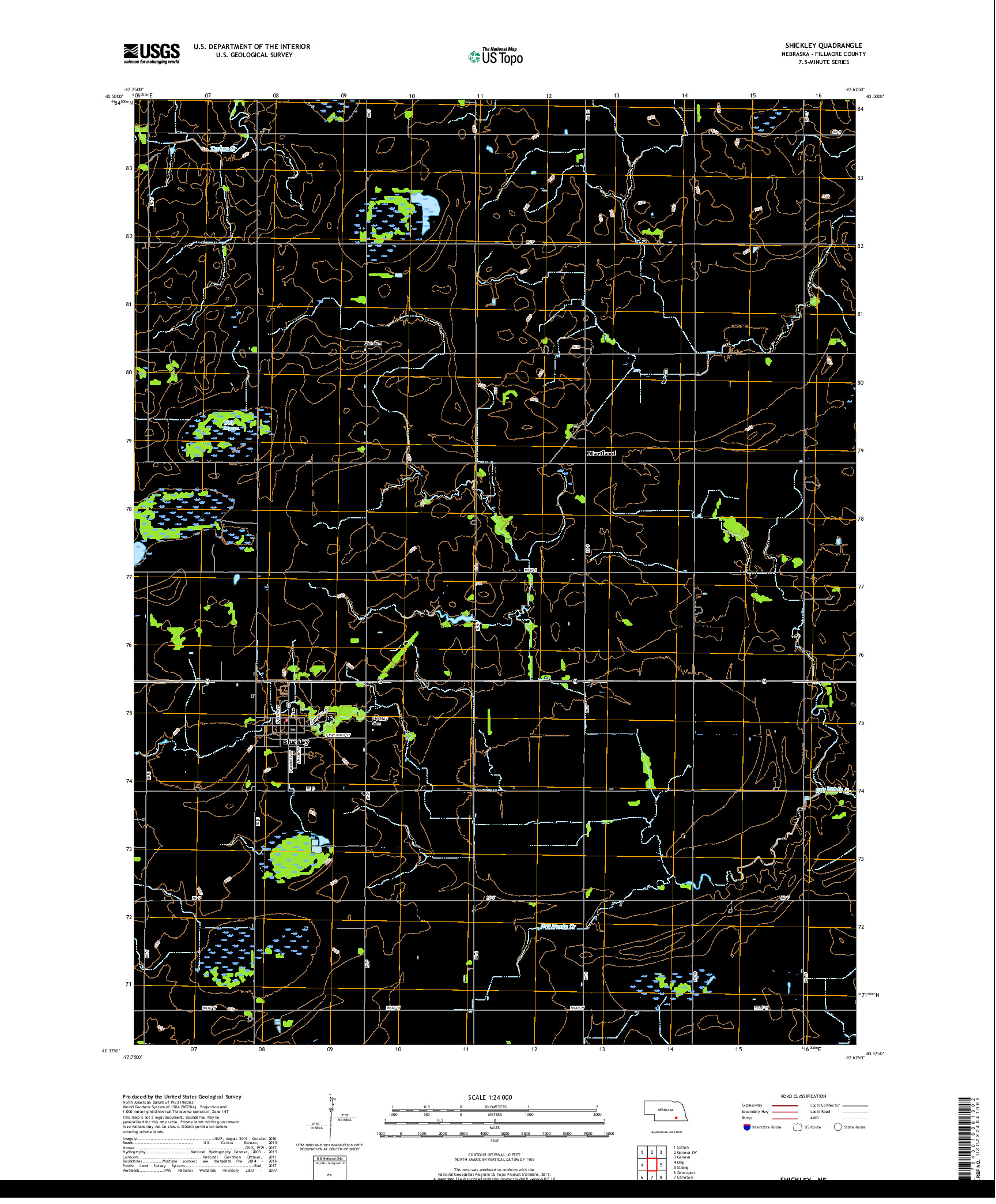 USGS US TOPO 7.5-MINUTE MAP FOR SHICKLEY, NE 2017