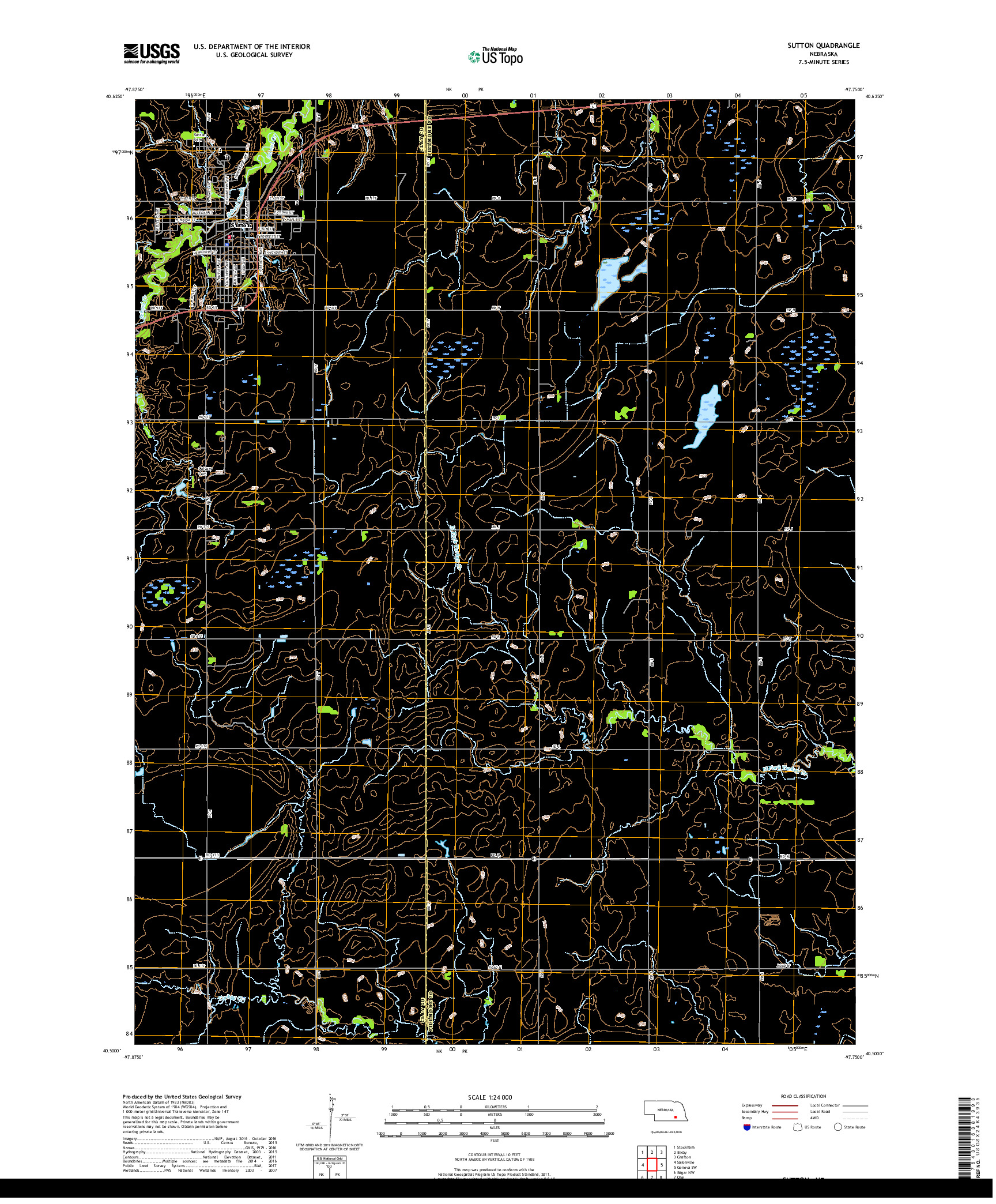 USGS US TOPO 7.5-MINUTE MAP FOR SUTTON, NE 2017
