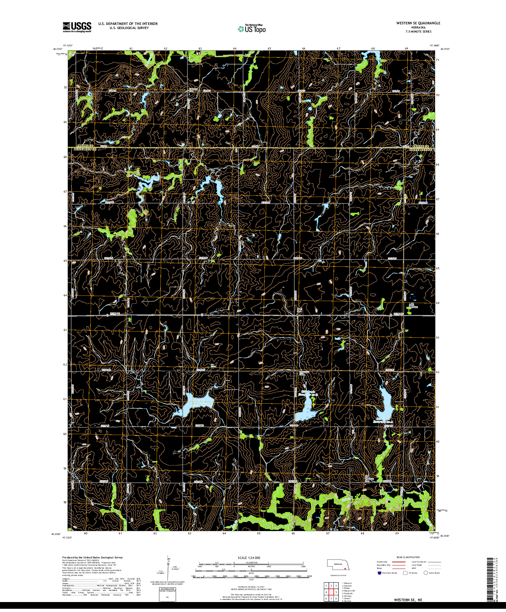 USGS US TOPO 7.5-MINUTE MAP FOR WESTERN SE, NE 2017