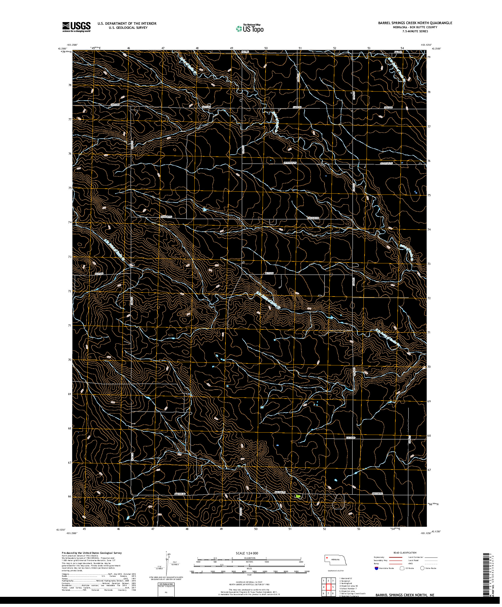 USGS US TOPO 7.5-MINUTE MAP FOR BARREL SPRINGS CREEK NORTH, NE 2017