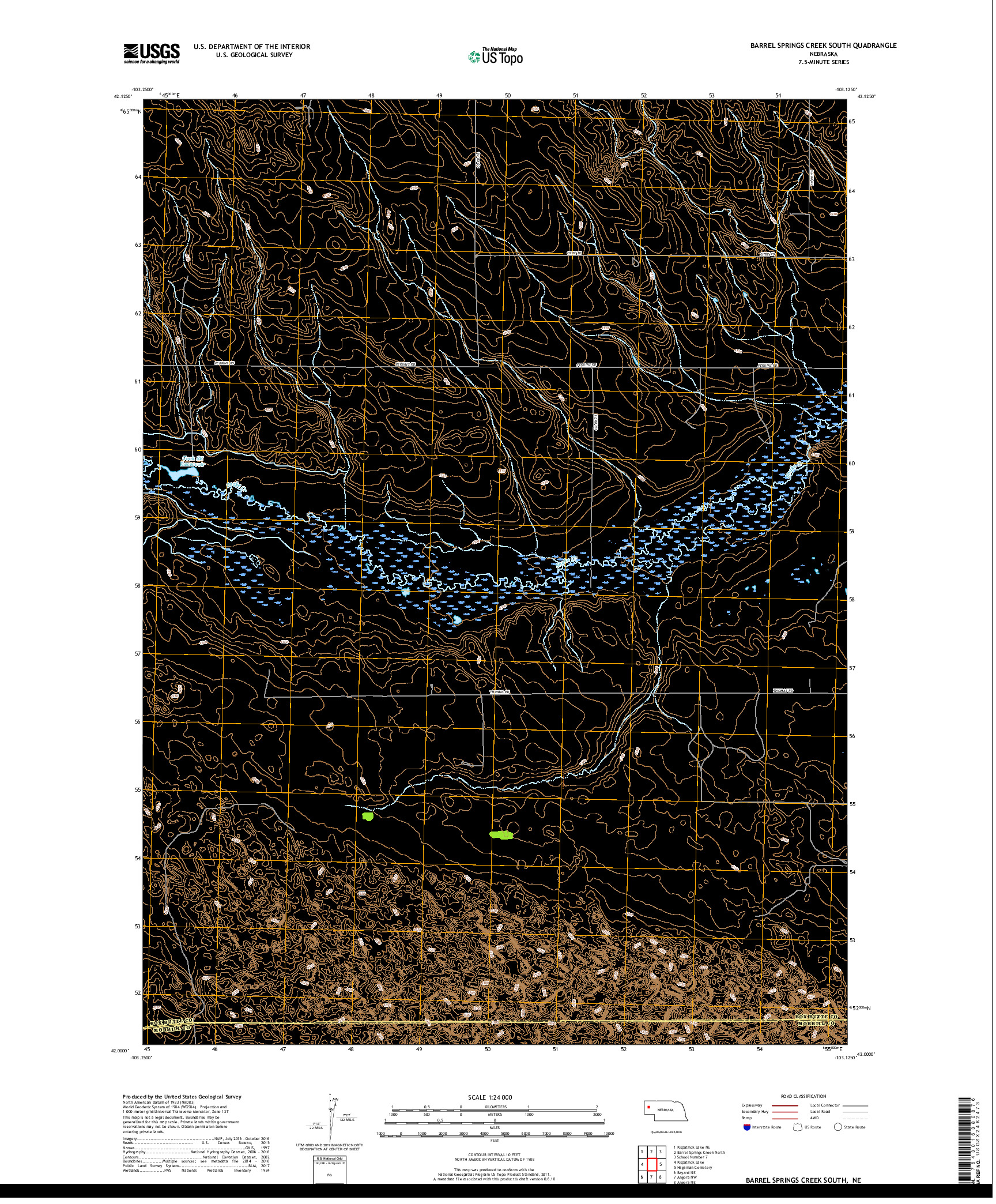 USGS US TOPO 7.5-MINUTE MAP FOR BARREL SPRINGS CREEK SOUTH, NE 2017
