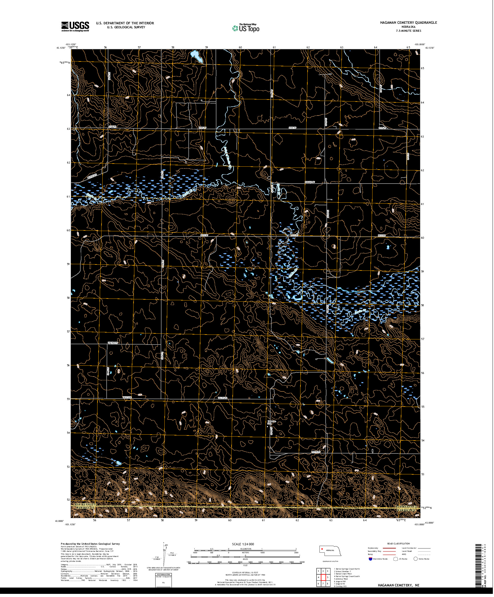 USGS US TOPO 7.5-MINUTE MAP FOR HAGAMAN CEMETERY, NE 2017