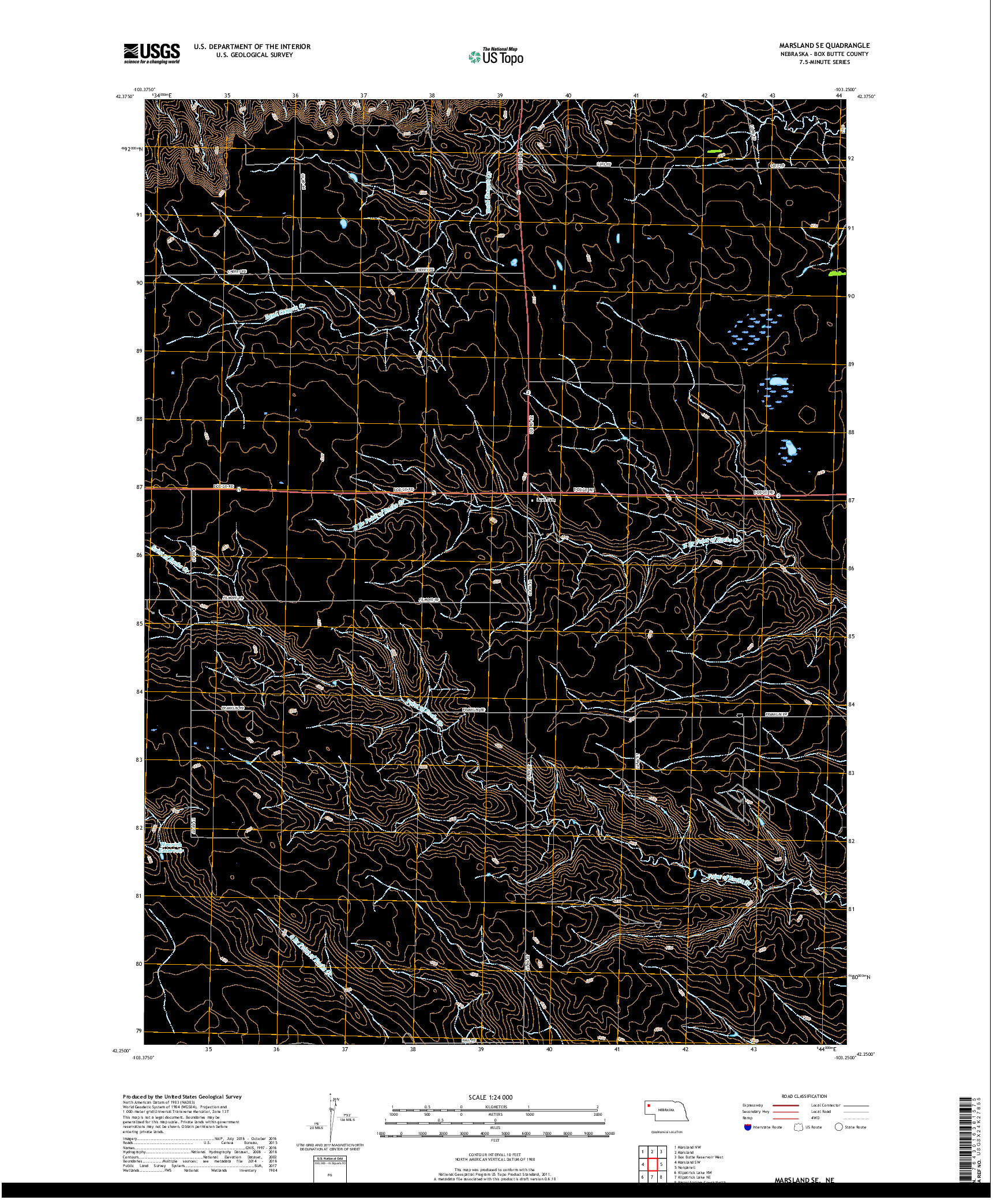 USGS US TOPO 7.5-MINUTE MAP FOR MARSLAND SE, NE 2017