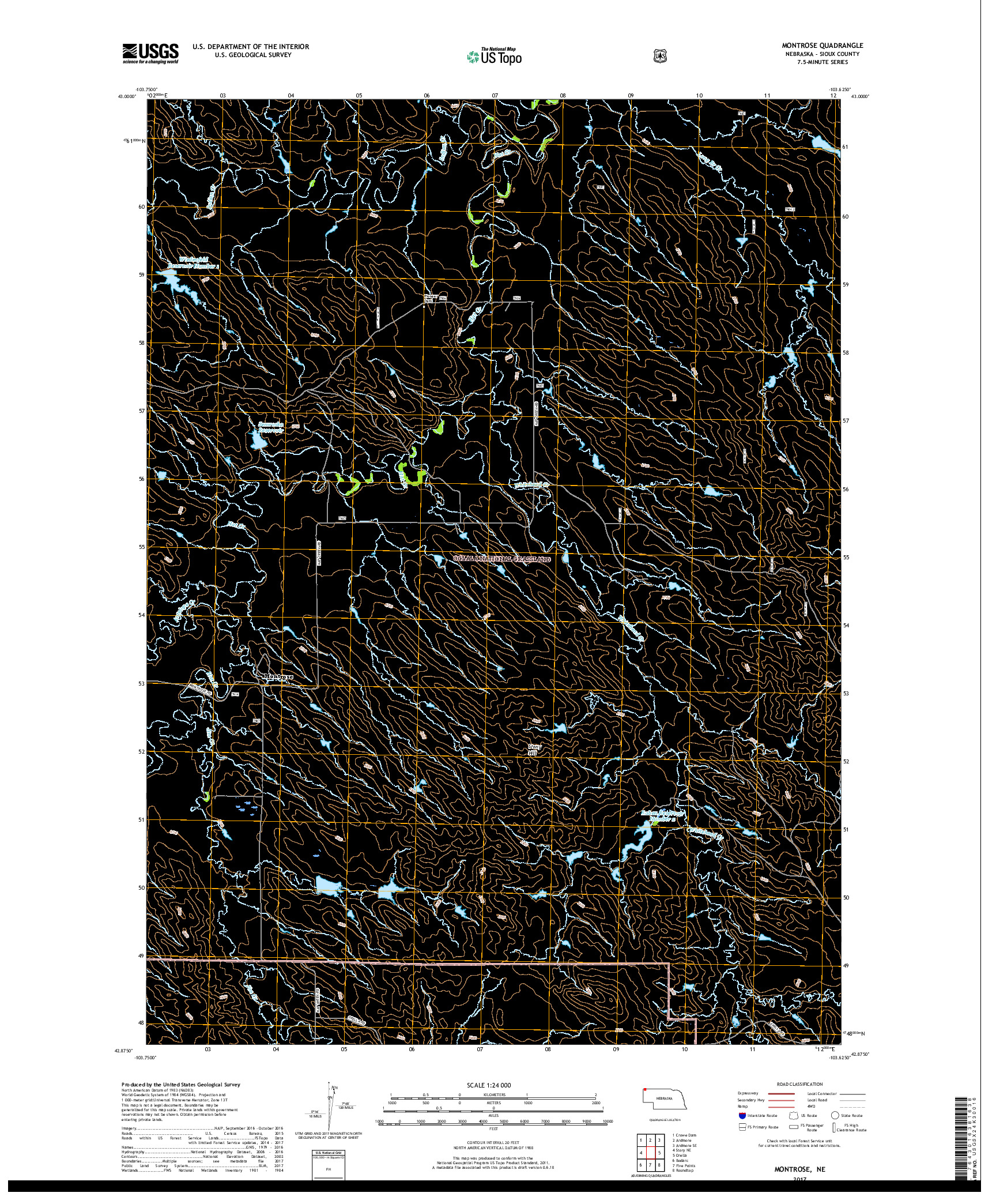 USGS US TOPO 7.5-MINUTE MAP FOR MONTROSE, NE 2017
