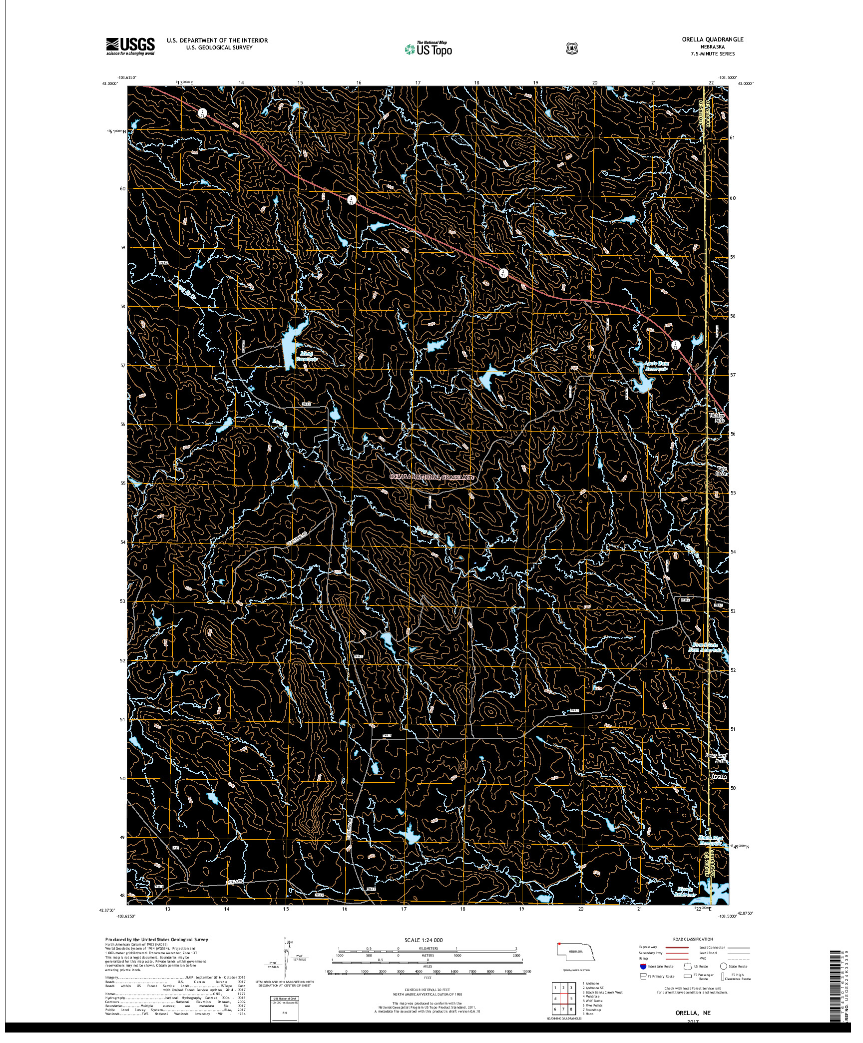 USGS US TOPO 7.5-MINUTE MAP FOR ORELLA, NE 2017