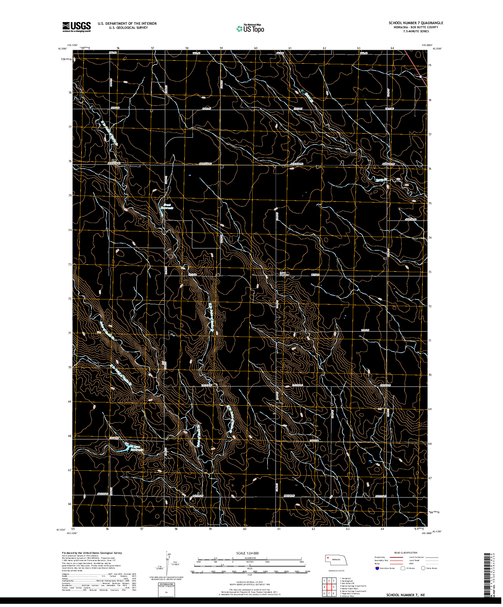 USGS US TOPO 7.5-MINUTE MAP FOR SCHOOL NUMBER 7, NE 2017